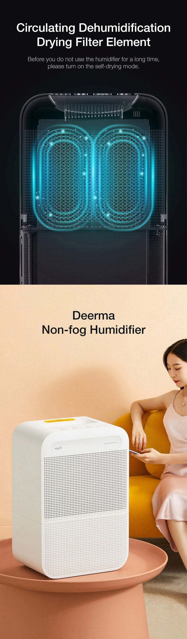 Xiaomi Deerma CT500 510L Smart Non-fog Humidifier Mijia APP Remote Control Silent Constant Temperature Mist Free Default Deerma 