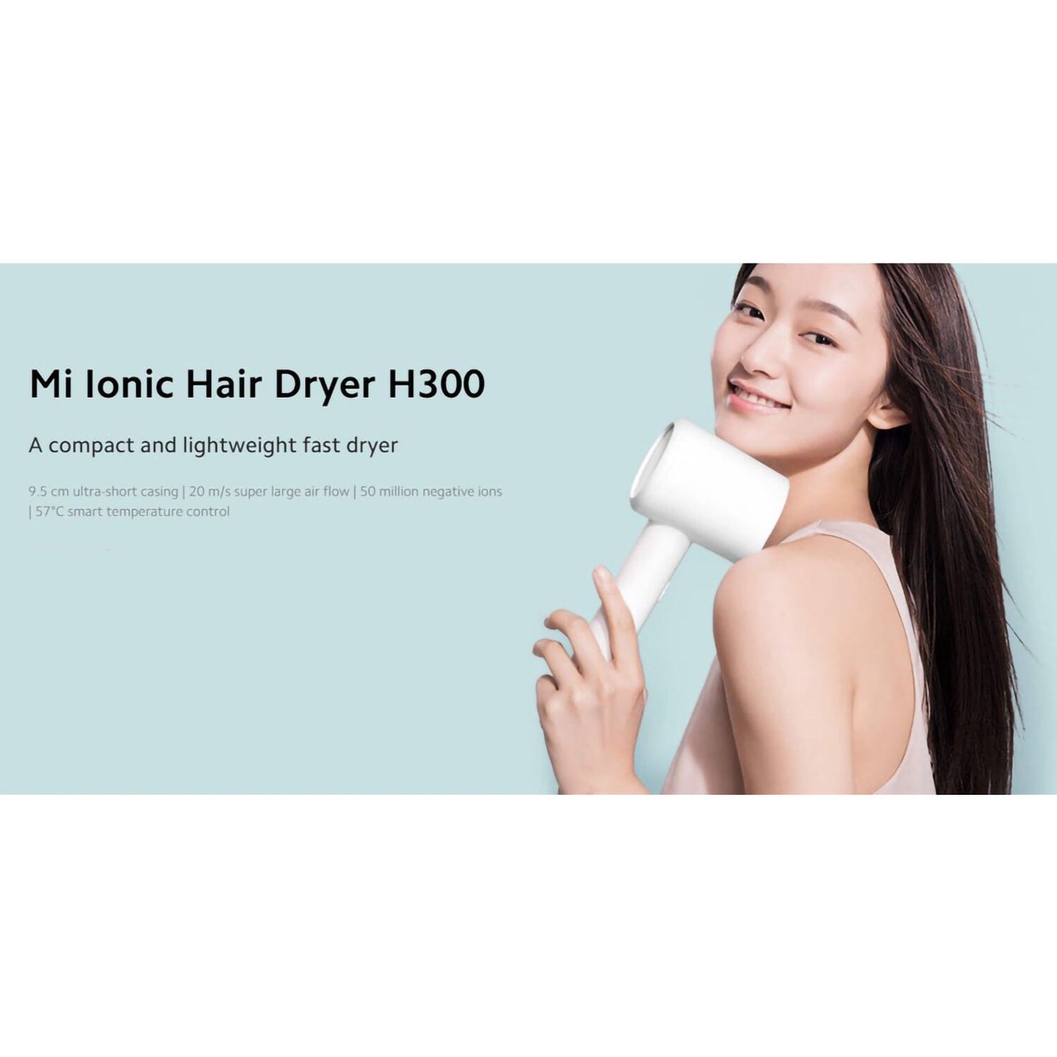 Xiaomi Mi Ionic Hair Dryer H300 UK, 57°C smart temperature control,50 million negative ions [Local Official Warranty] Xiaomi 