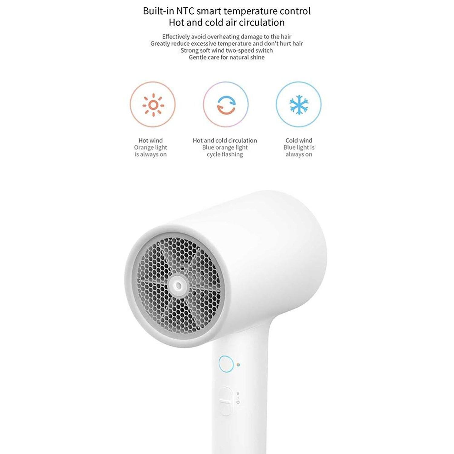 Xiaomi Mijia 1800W Water Ion Quick Drying Anti Damage Hair Dryer, White Default Xiaomi 