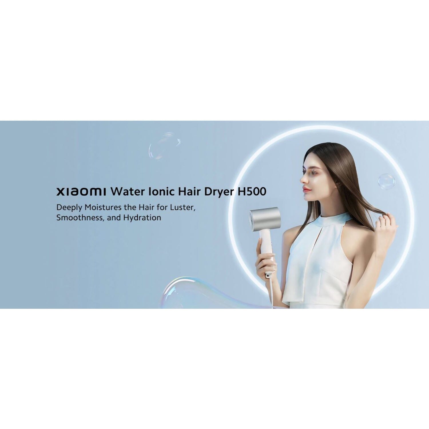 Xiaomi Water Ionic Hair Dryer H500 UK, Removable Air Intake Filter, 20,000 rpm and seven wing-shaped turbine blades [Local Official Warranty] Xiaomi 