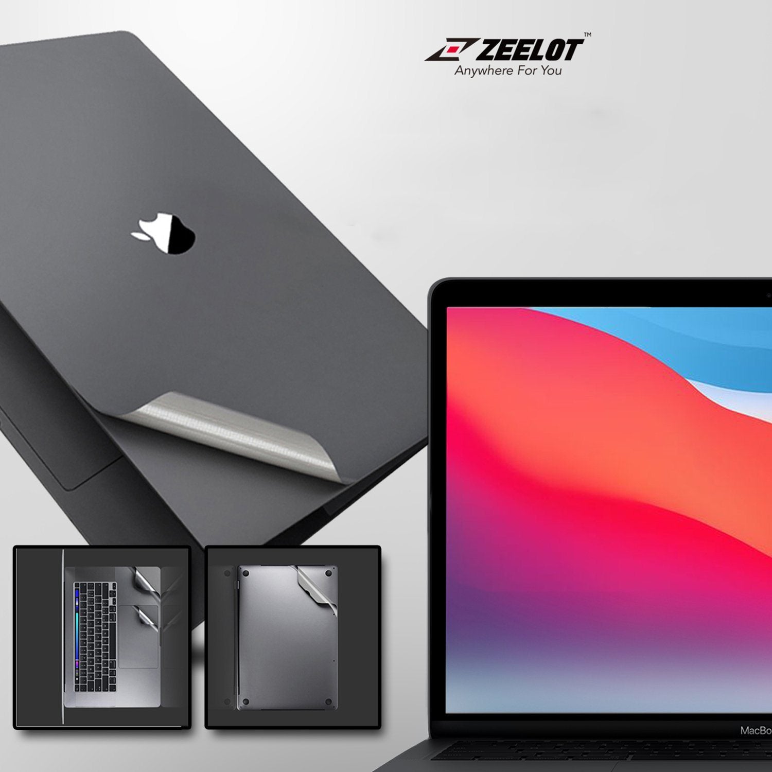 ZEELOT 6 in 1 Full Body Guard for MacBook Pro 13''(A2289/A2338), Space Gray Default Zeelot 