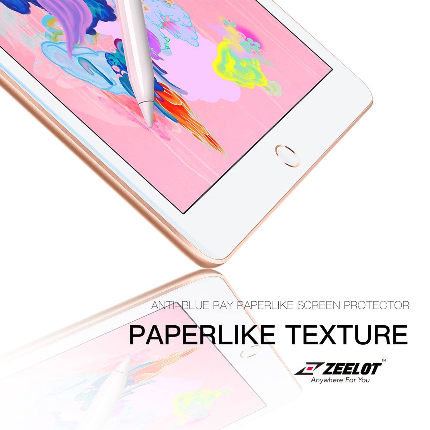 ZEELOT Anti Blue Ray Paper Like Screen Protector for iPad 10.2" (2020/2019) Default Zeelot 