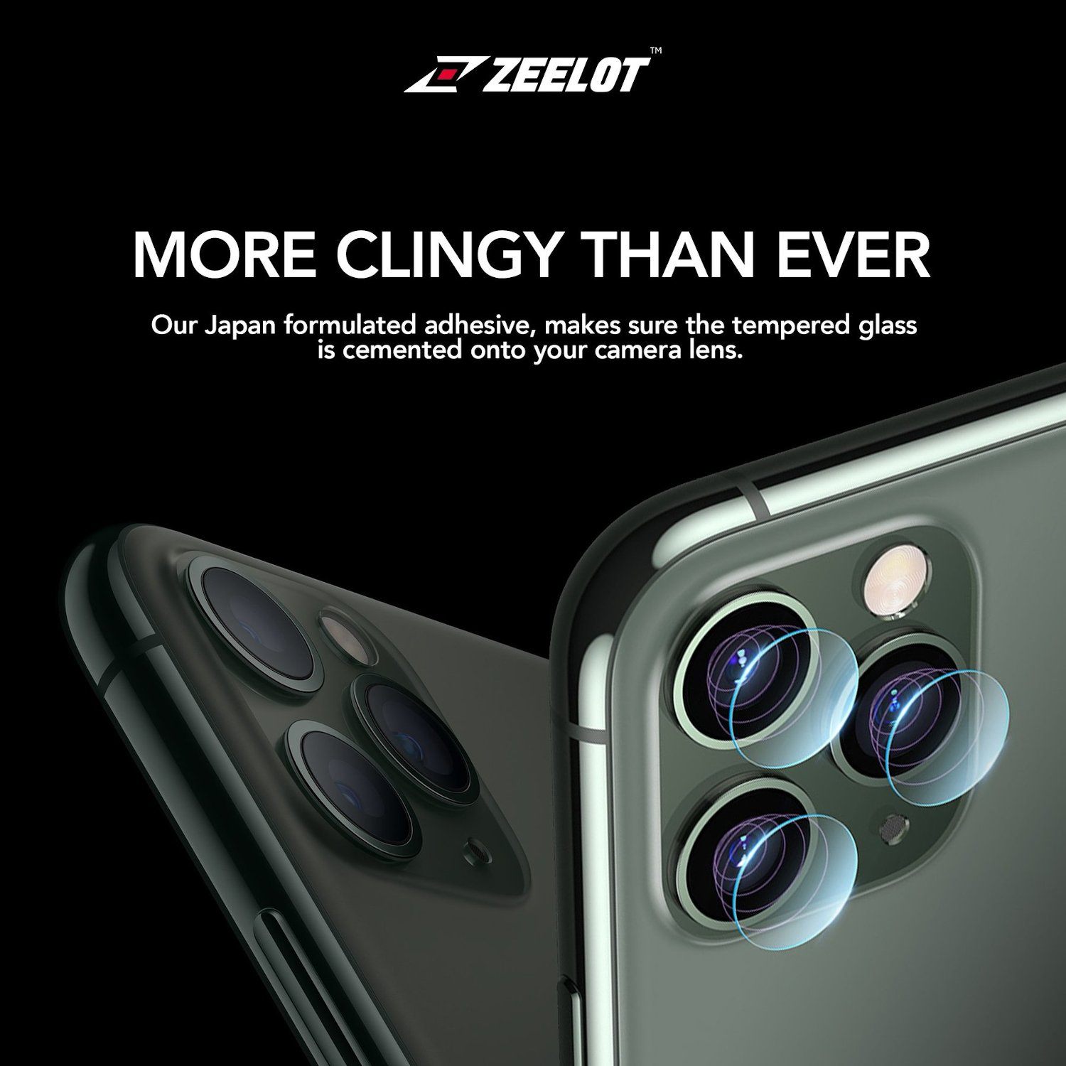ZEELOT Camera Lens Tempered Glass and Back Film Protector for iPhone 11 Pro 5.8" (2019) Tempered Glass ZEELOT 