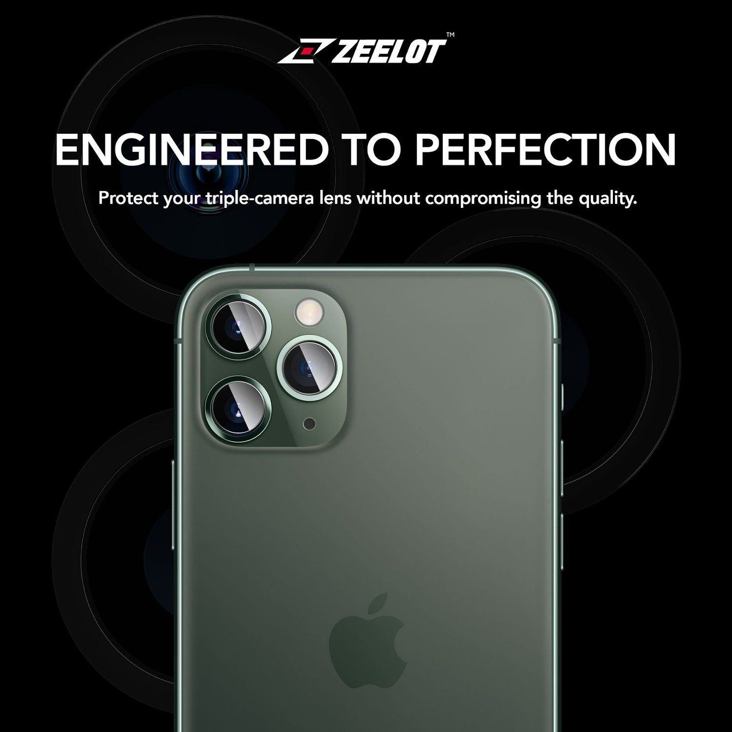 ZEELOT Camera Lens Tempered Glass and Back Film Protector for iPhone 11 Pro 5.8" (2019) Tempered Glass ZEELOT 