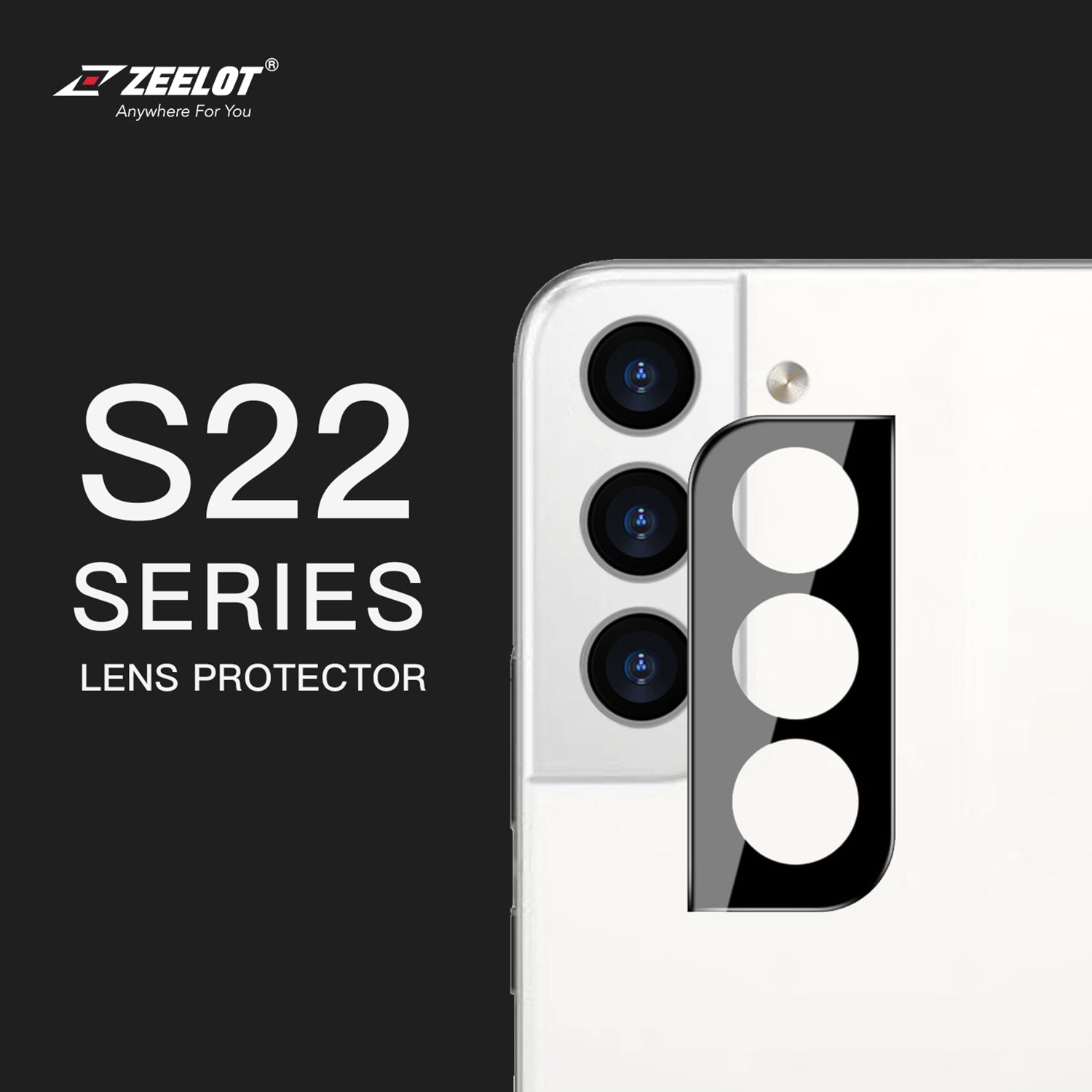ZEELOT Integrated Camera Lens Protector for Samsung Galaxy S22/22 Plus, Black Default ZEELOT 