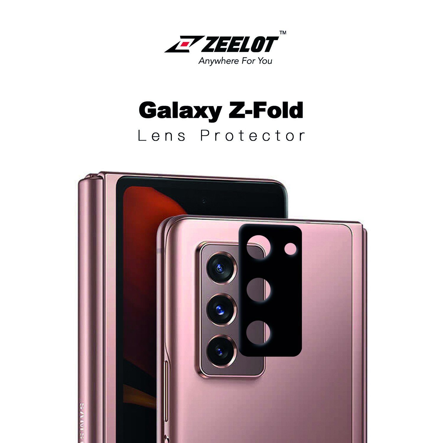 ZEELOT Integrated Camera Lens Protector for Samsung Galaxy Z Fold 2, Black Default ZEELOT 