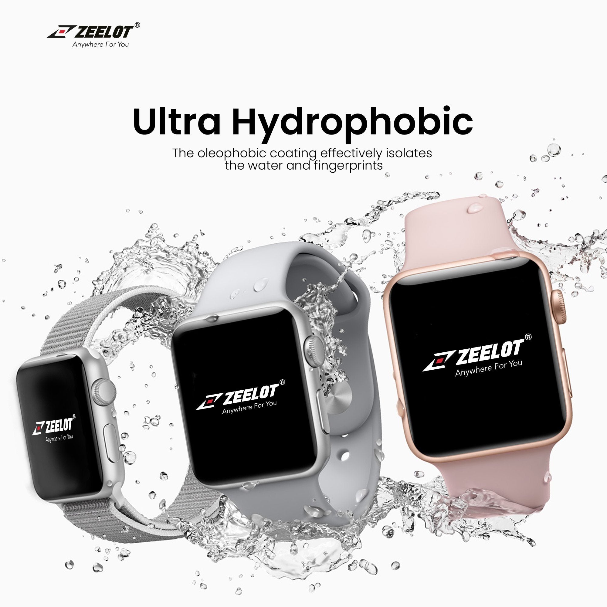 ZEELOT Nanometre Hybrid Glass for Apple Watch 42mm Clear ONE2WORLD