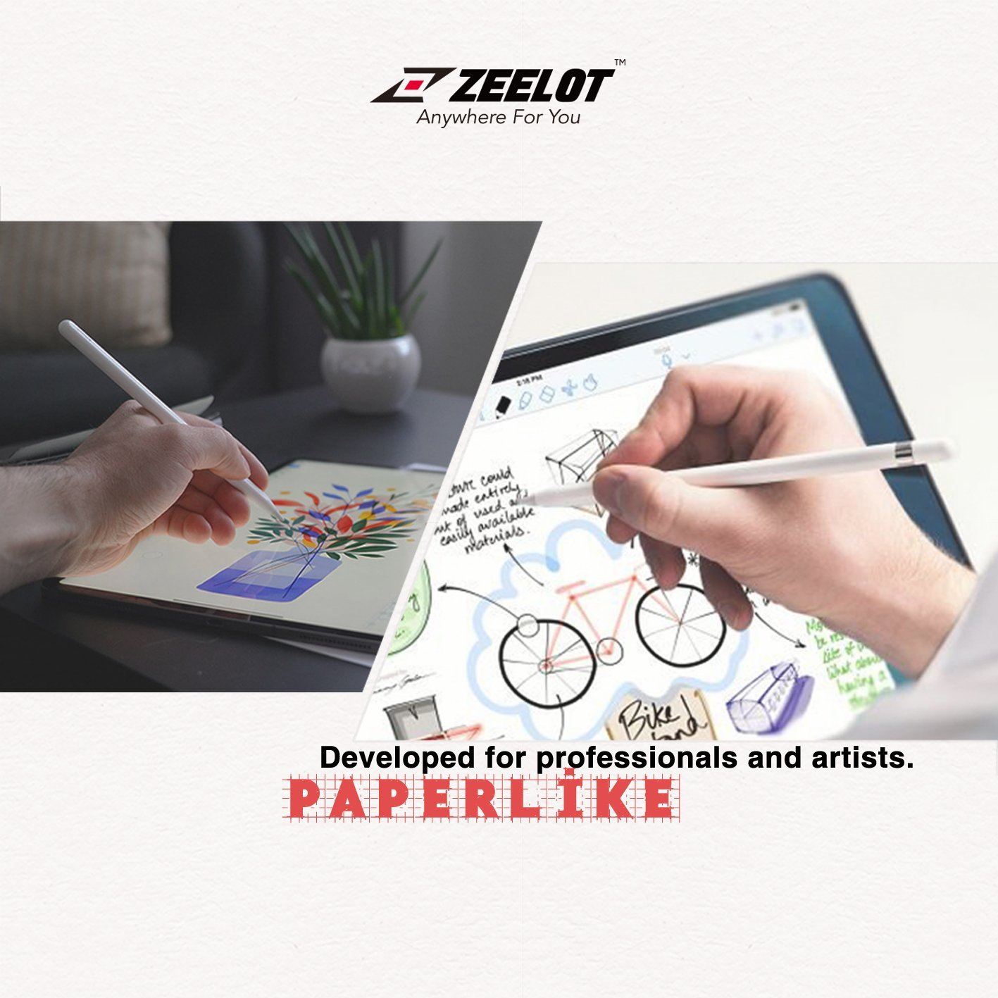 ZEELOT Paper Like Screen Protector for iPad 10.2" (2021/2020/2019), Clear Default ZEELOT 