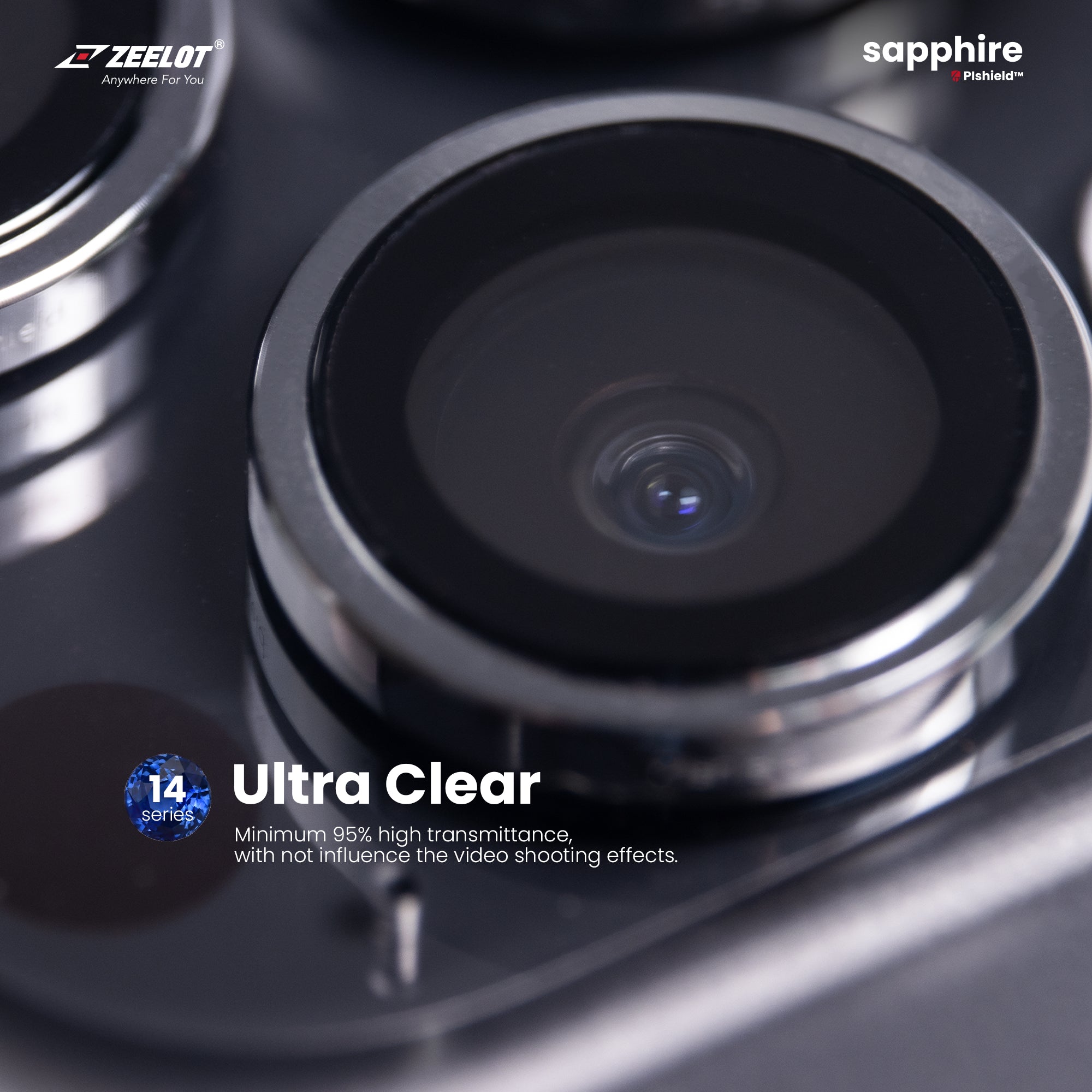 ZEELOT PIshield Sapphire Titanium Alloy Lens for iPhone 14 Series ONE2WORLD 