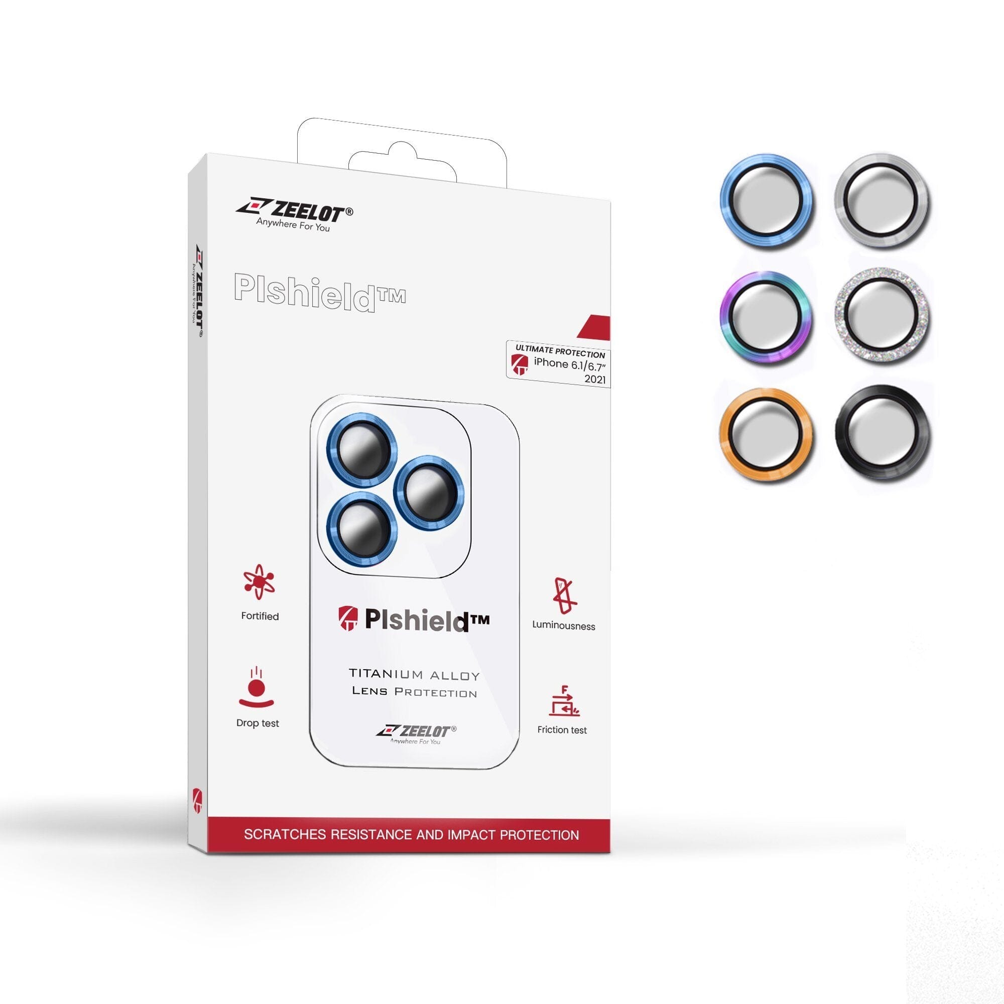 ZEELOT PIshield Titanium Alloy Lens Protector for iPhone 13 Series iPhone 13 Series ZEELOT Iridescent iPhone 13 Pro 6.1"/13 Pro Max 6.7"(2021) 