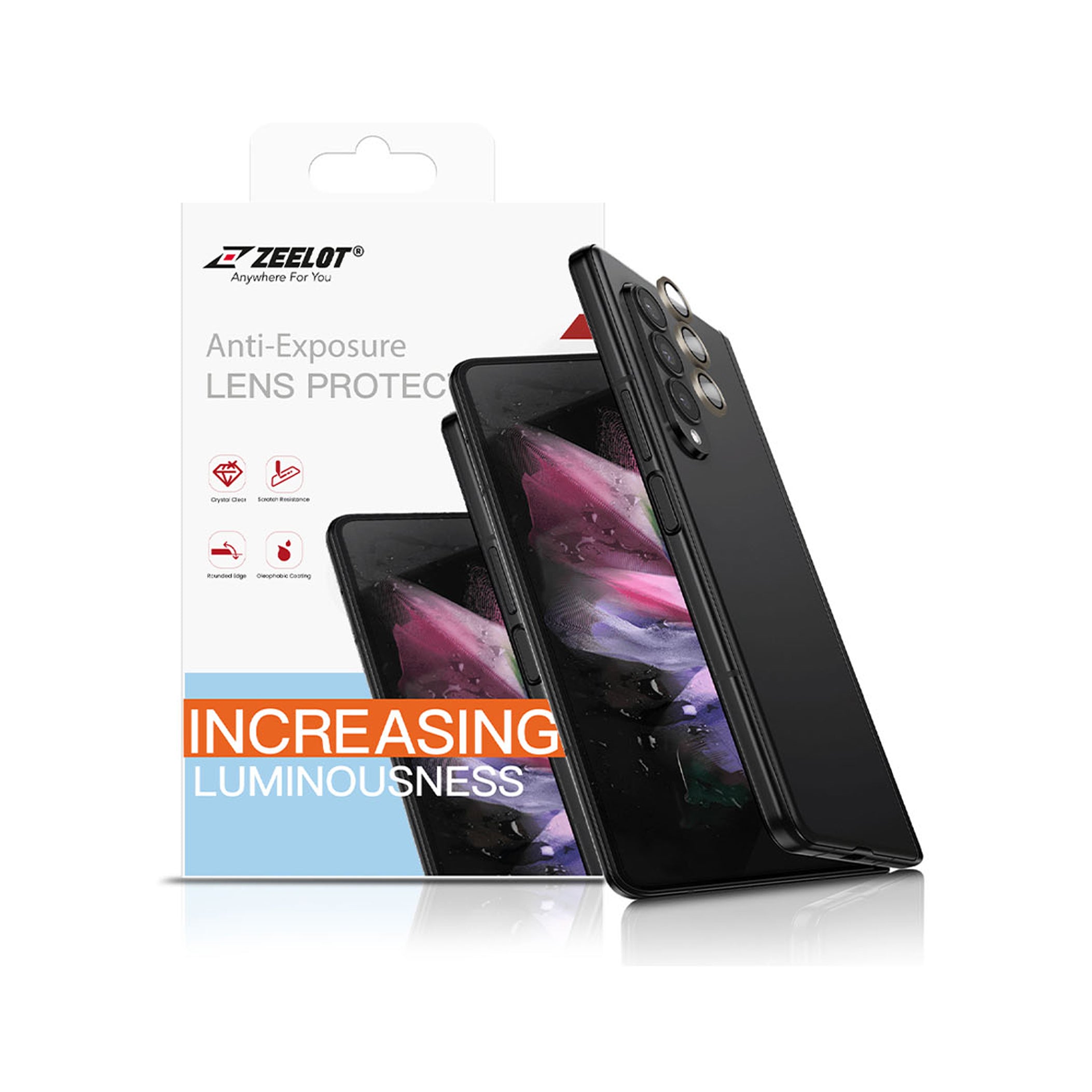 ZEELOT PIshield Titanium Alloy Lens Protector for Samsung Galaxy Z Fold 4 Mobile Phone Accessories ZEELOT Beige 