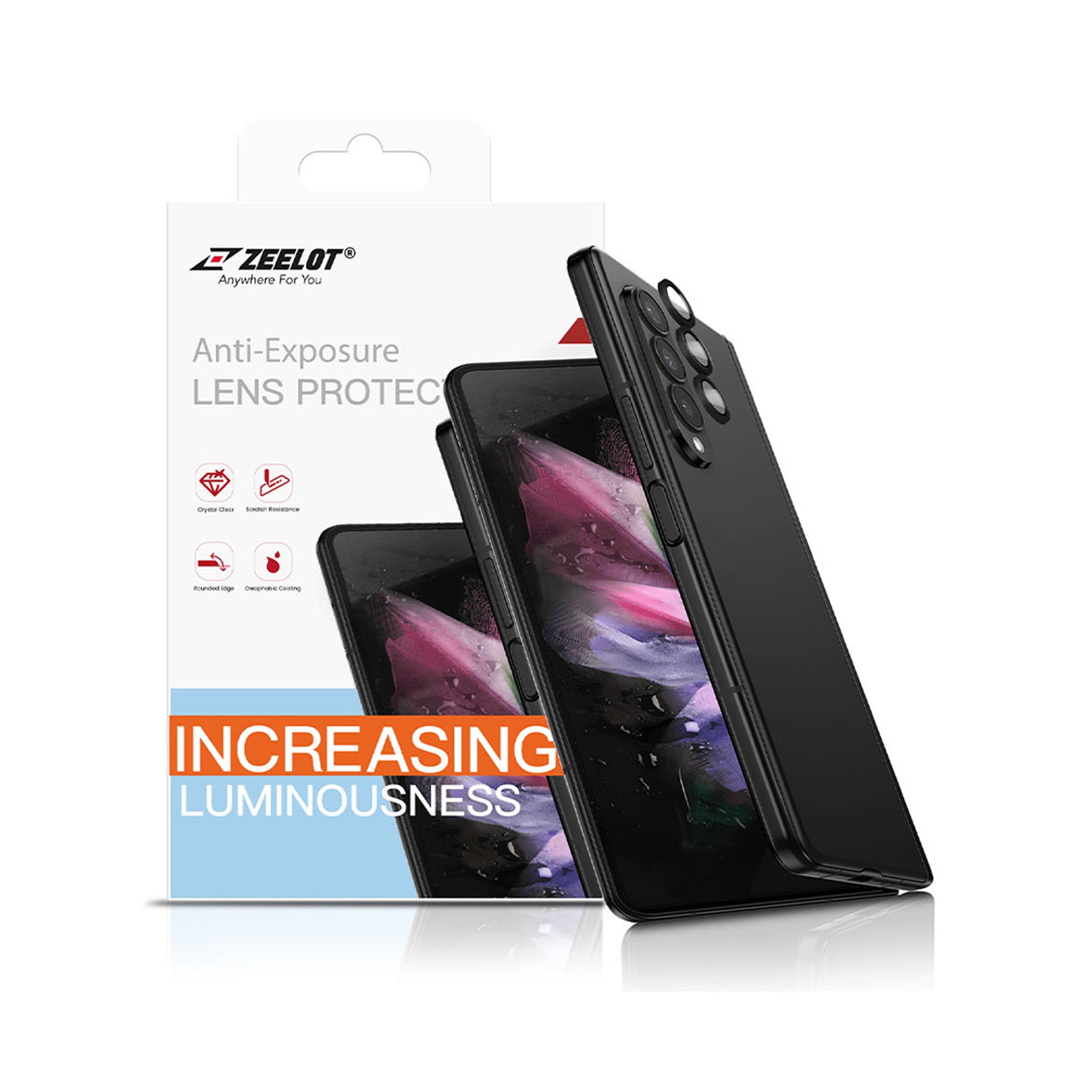 ZEELOT PIshield Titanium Alloy Lens Protector for Samsung Galaxy Z Fold 4 Mobile Phone Accessories ZEELOT Black 