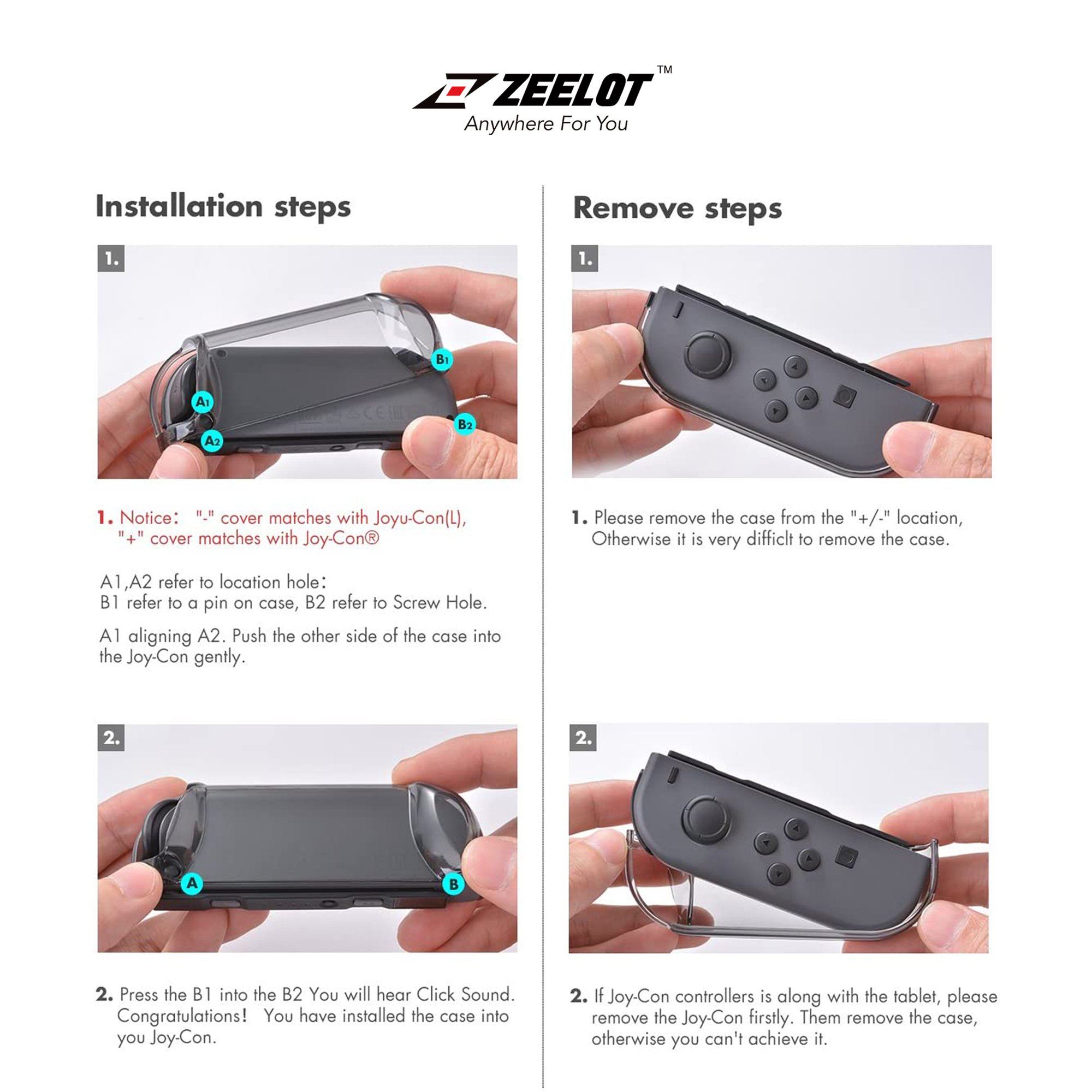 ZEELOT PureClear Protection Case for Nintendo Switch (Set) Switch Nintendo ZEELOT 