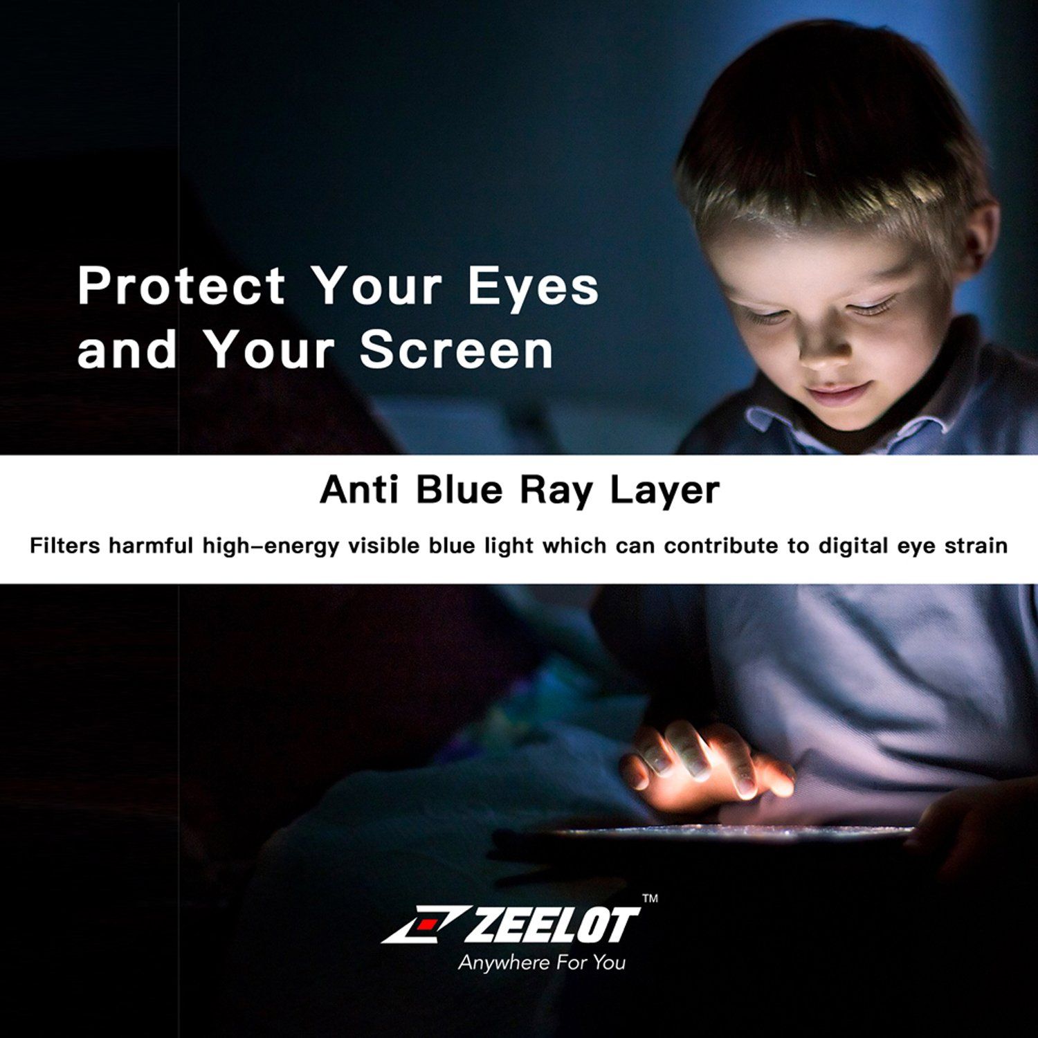 ZEELOT PureGlass 2.5D Anti Blue Ray Corning Tempered Glass Screen Protector for iPad 9.7"(2018-2013) Default Zeelot 