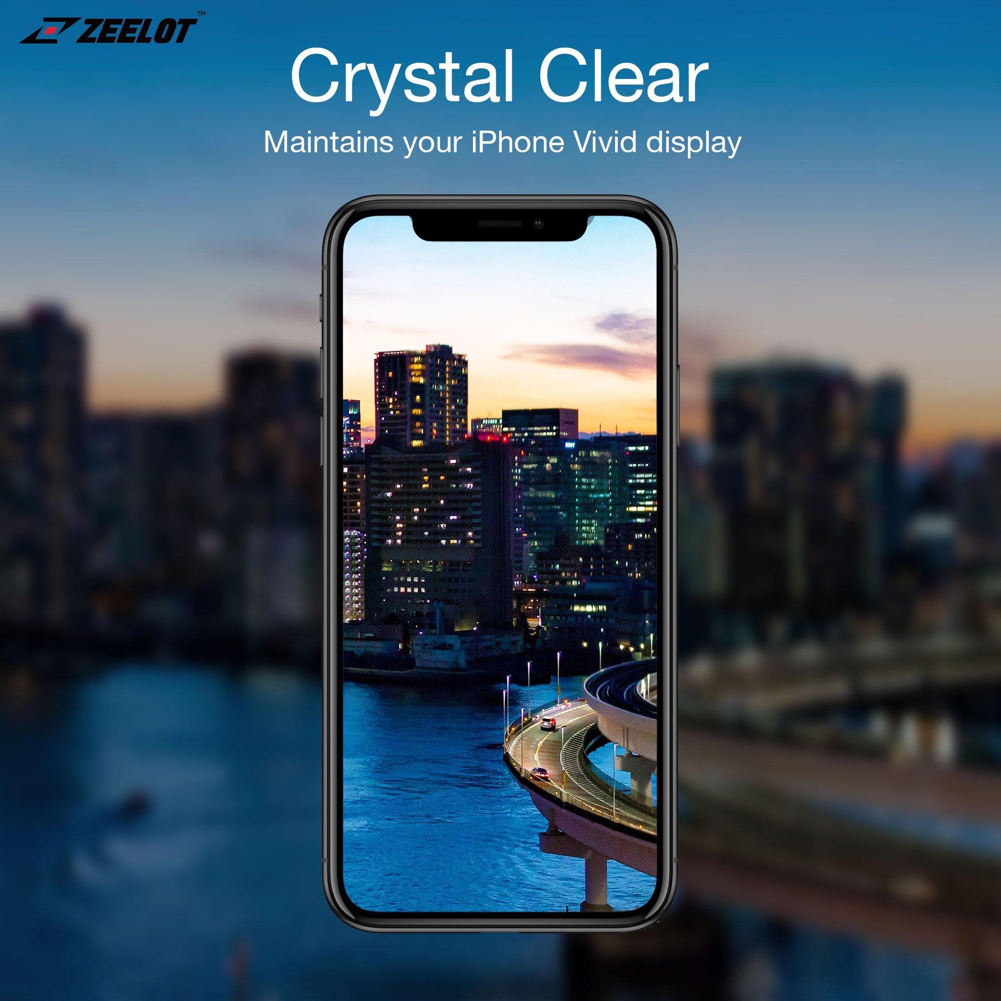 ZEELOT PureGlass 2.5D Clear Tempered Glass Screen Protector for iPhone 8/7 Plus 5.5"(2017/2016), Black Tempered Glass Zeelot 
