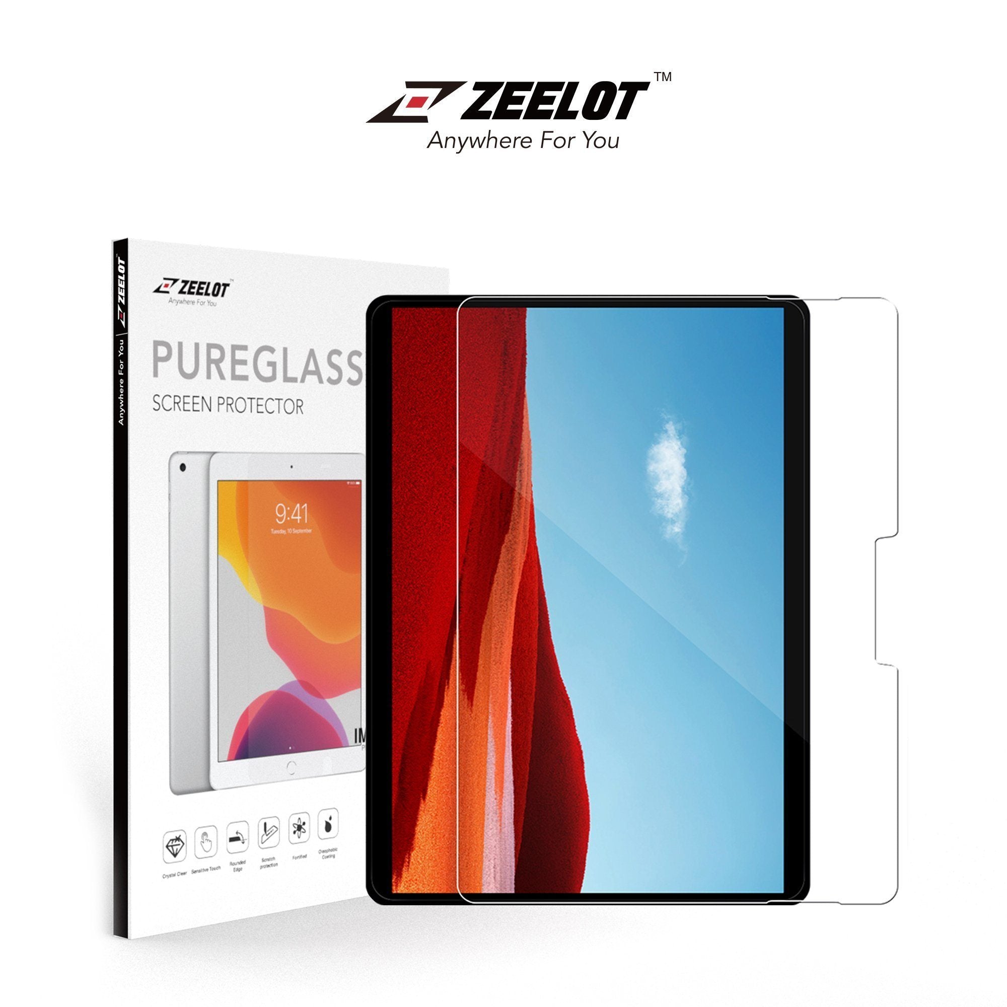 ZEELOT PureGlass 2.5D Clear Tempered Glass Screen Protector for Microsoft Surface Pro X(2020) Surface Pro X Zeelot 