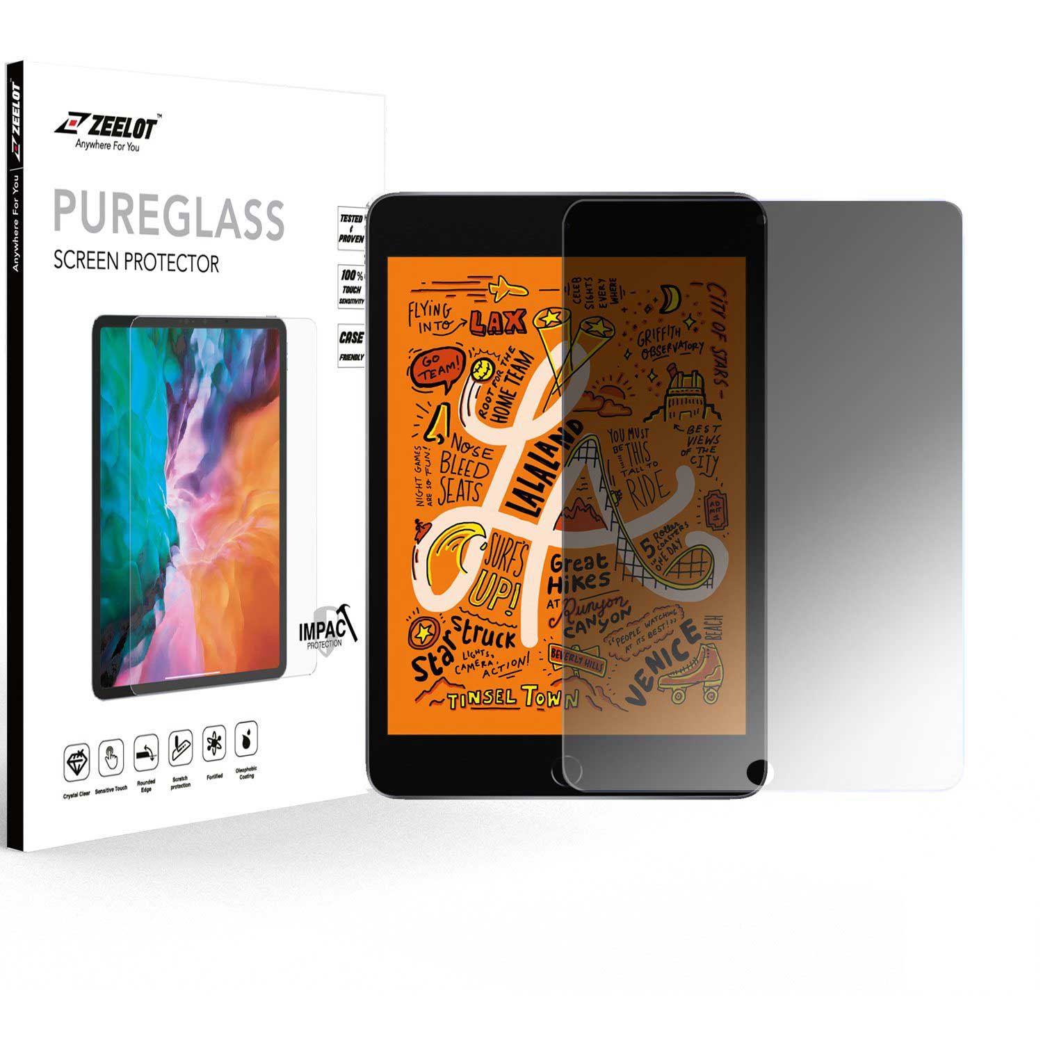ZEELOT PureGlass 2.5D Privacy Screen Protector for iPad Mini 5/4 7.9" (2019-2015) Default Zeelot 