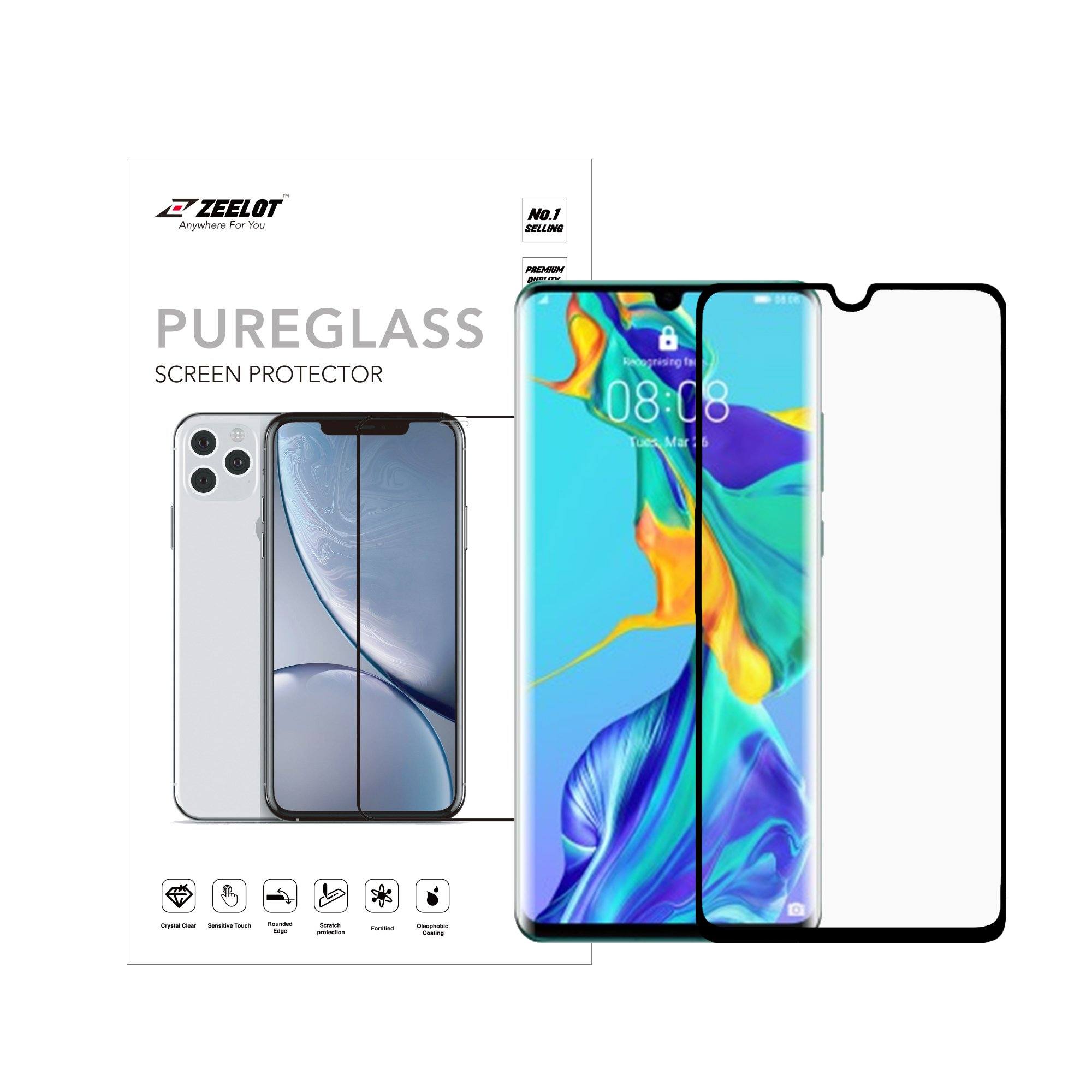 ZEELOT PureGlass 2.5D Tempered Glass Screen Protector for Huawei P30 (2019), Clear Tempered Glass ZEELOT 