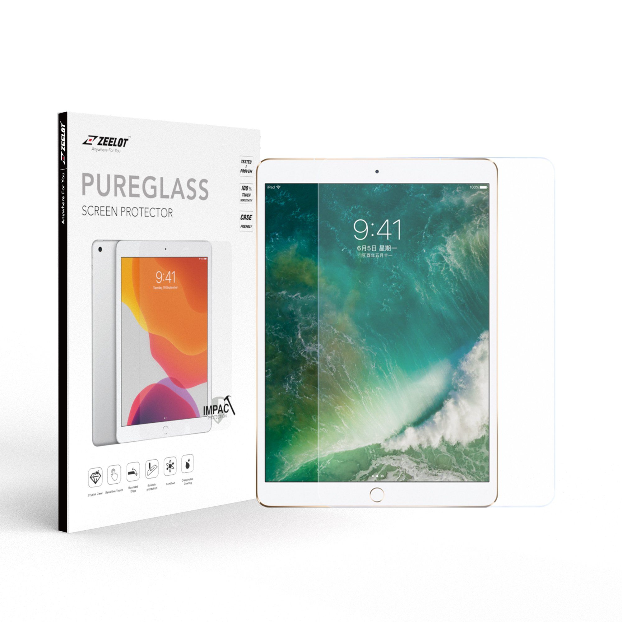 ZEELOT PureGlass 2.5D Tempered Glass Screen Protector for iPad 9.7"/Pro 9.7" (2018-2013), Matte Tempered Glass ZEELOT 