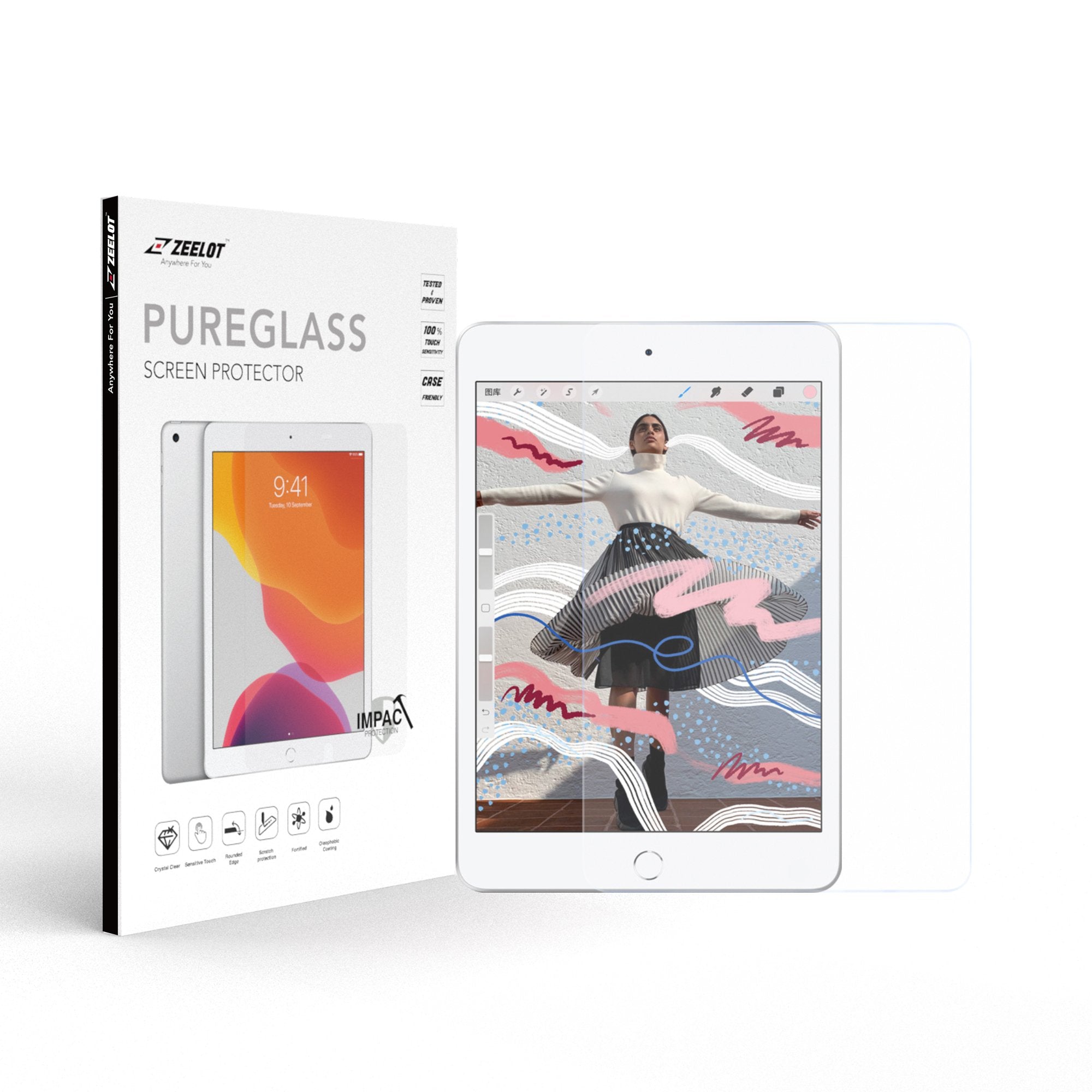 ZEELOT PureGlass 2.5D Tempered Glass Screen Protector for iPad Mini 5/4 7.9" (2019-2015), Matte Tempered Glass ZEELOT 
