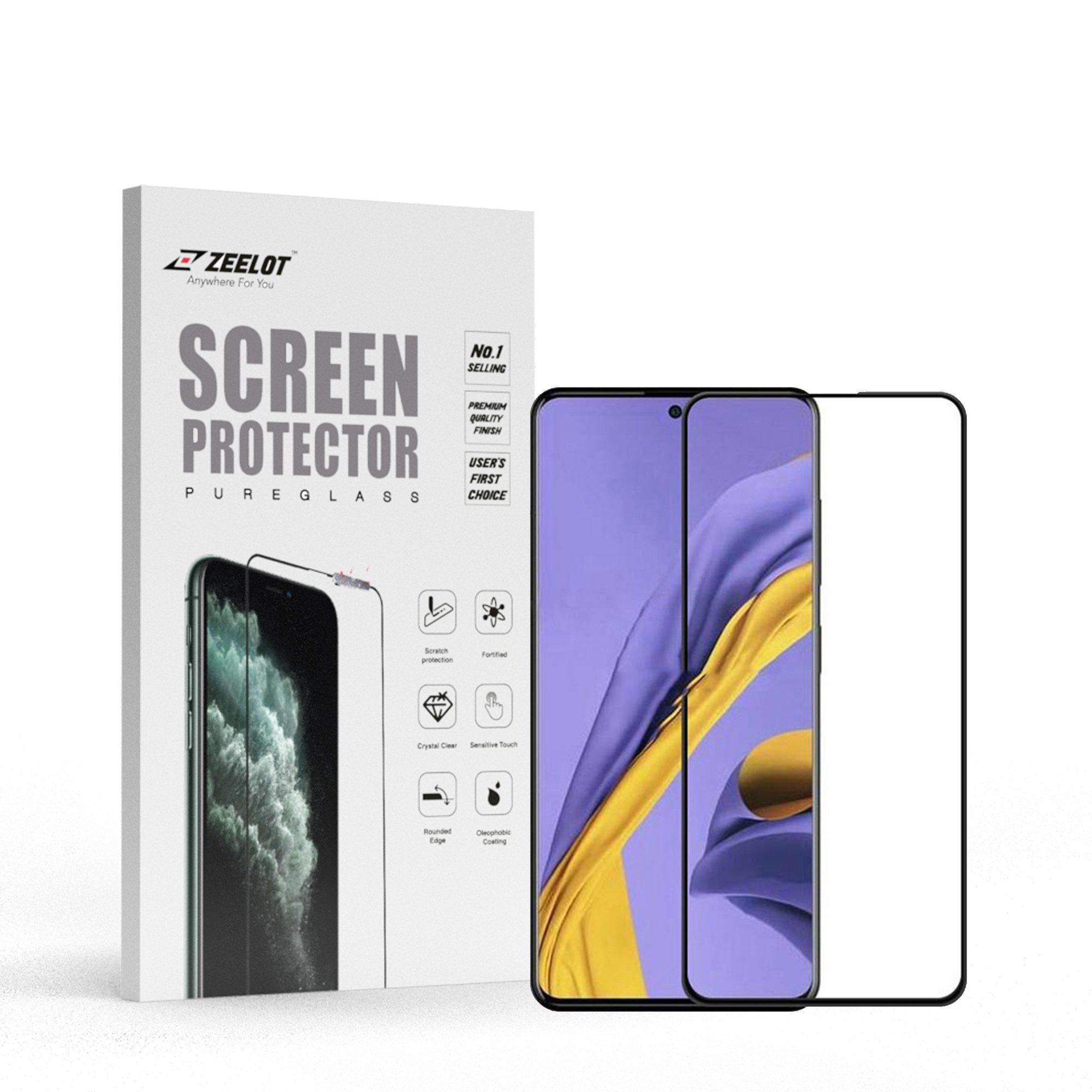 ZEELOT PureGlass 2.5D Tempered Glass Screen Protector for Samsung Galaxy A51 (2020), Clear Default ZEELOT 