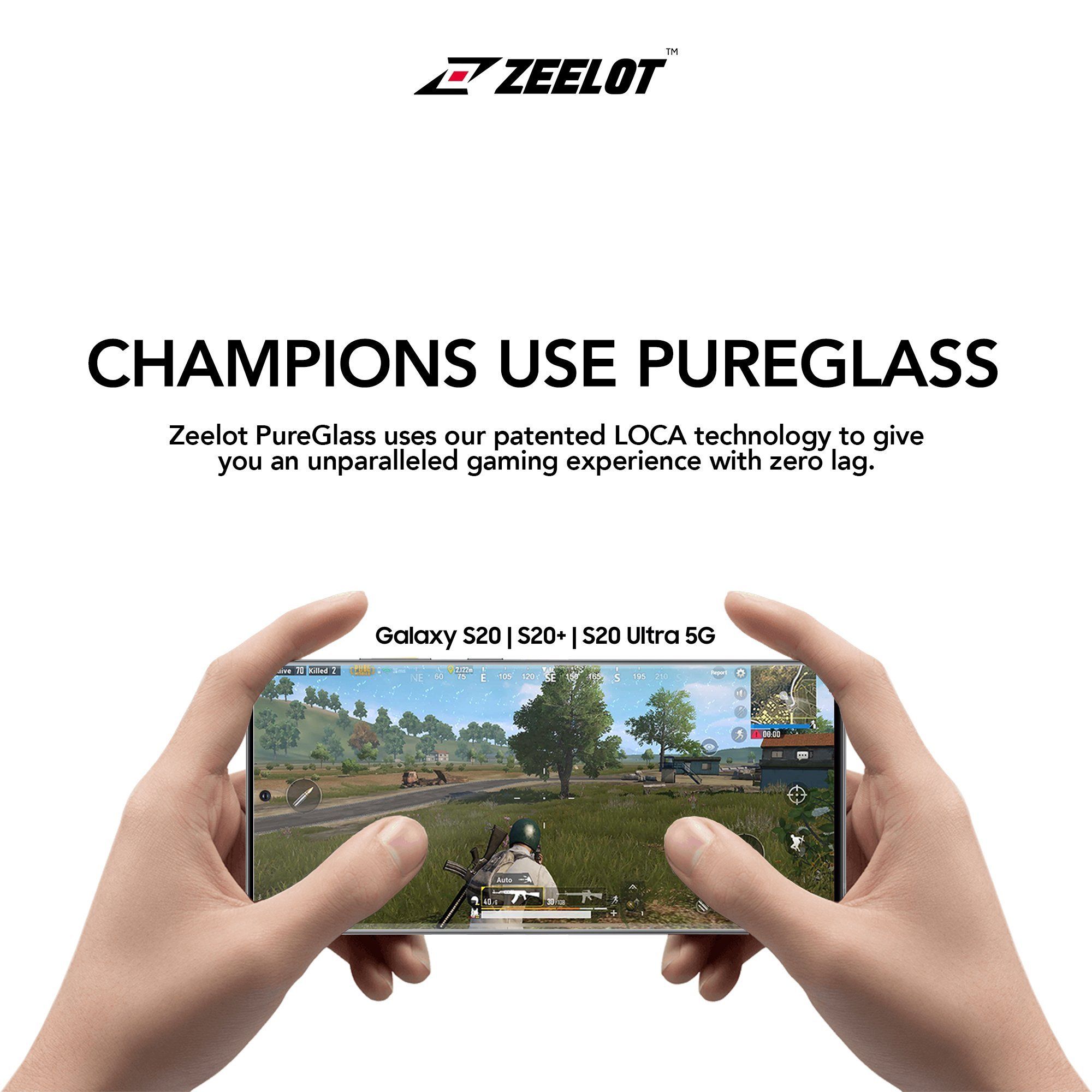 ZEELOT PureGlass 3D Clear LOCA Corning Tempered Glass Screen Protector for Samsung Galaxy S20+ LOCA Tempered Glass Zeelot 