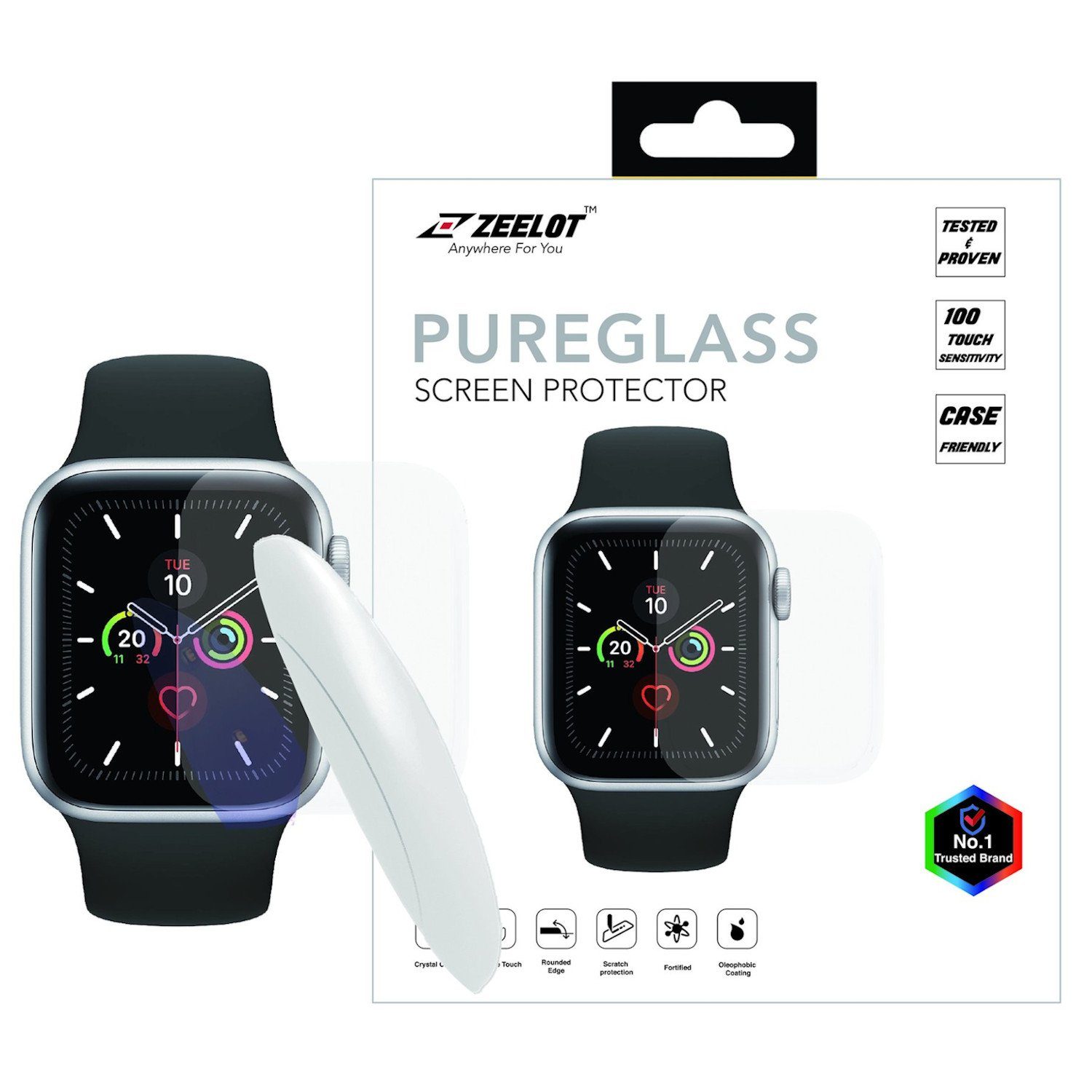 ZEELOT PureGlass 3D Clear LOCA Tempered Glass for Apple Watch 42mm(Built-in UV Light) LOCA Tempered Glass Zeelot 