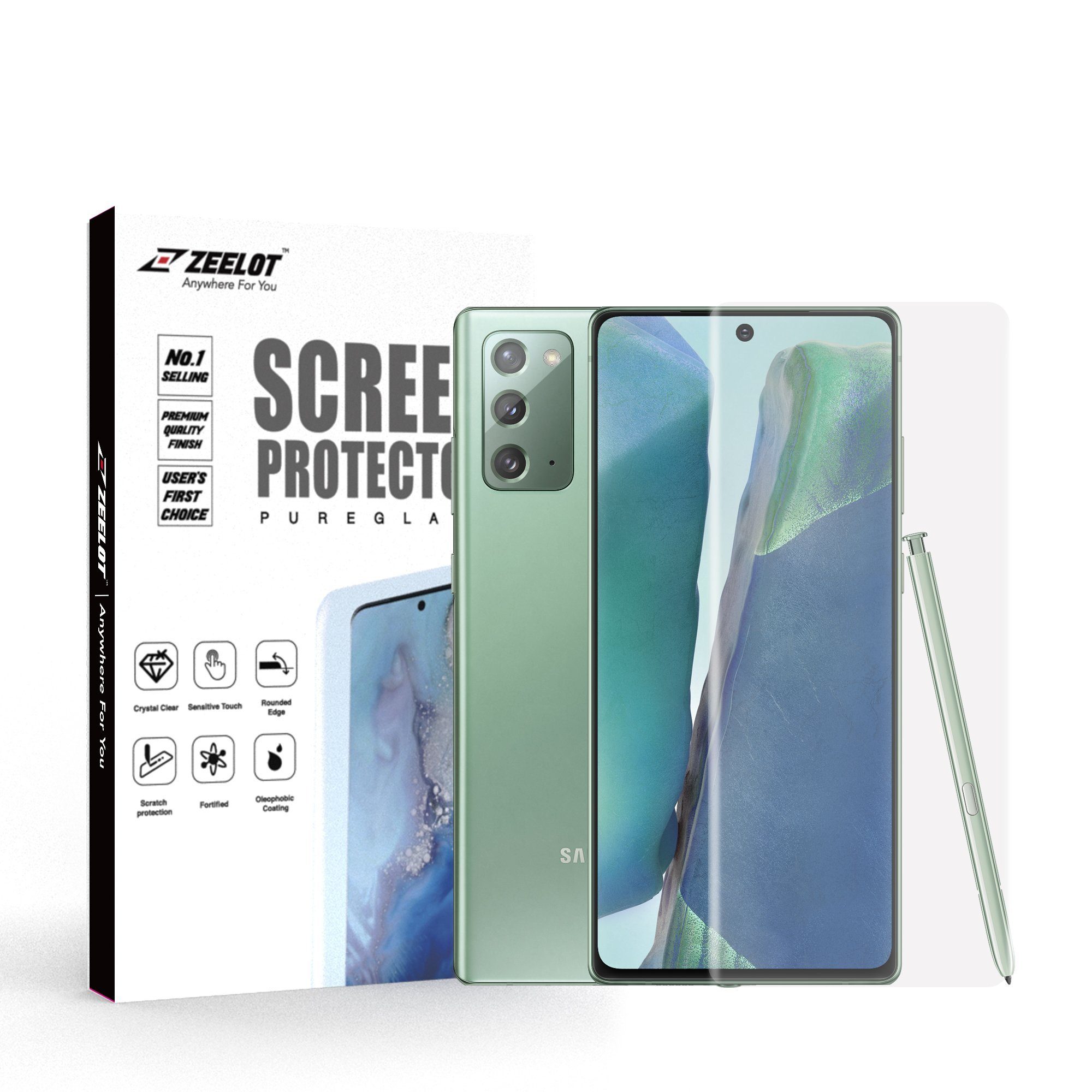 ZEELOT PureGlass 3D Clear LOCA Tempered Glass Screen Protector for Samsung Galaxy Note 20 Note 20 Zeelot 