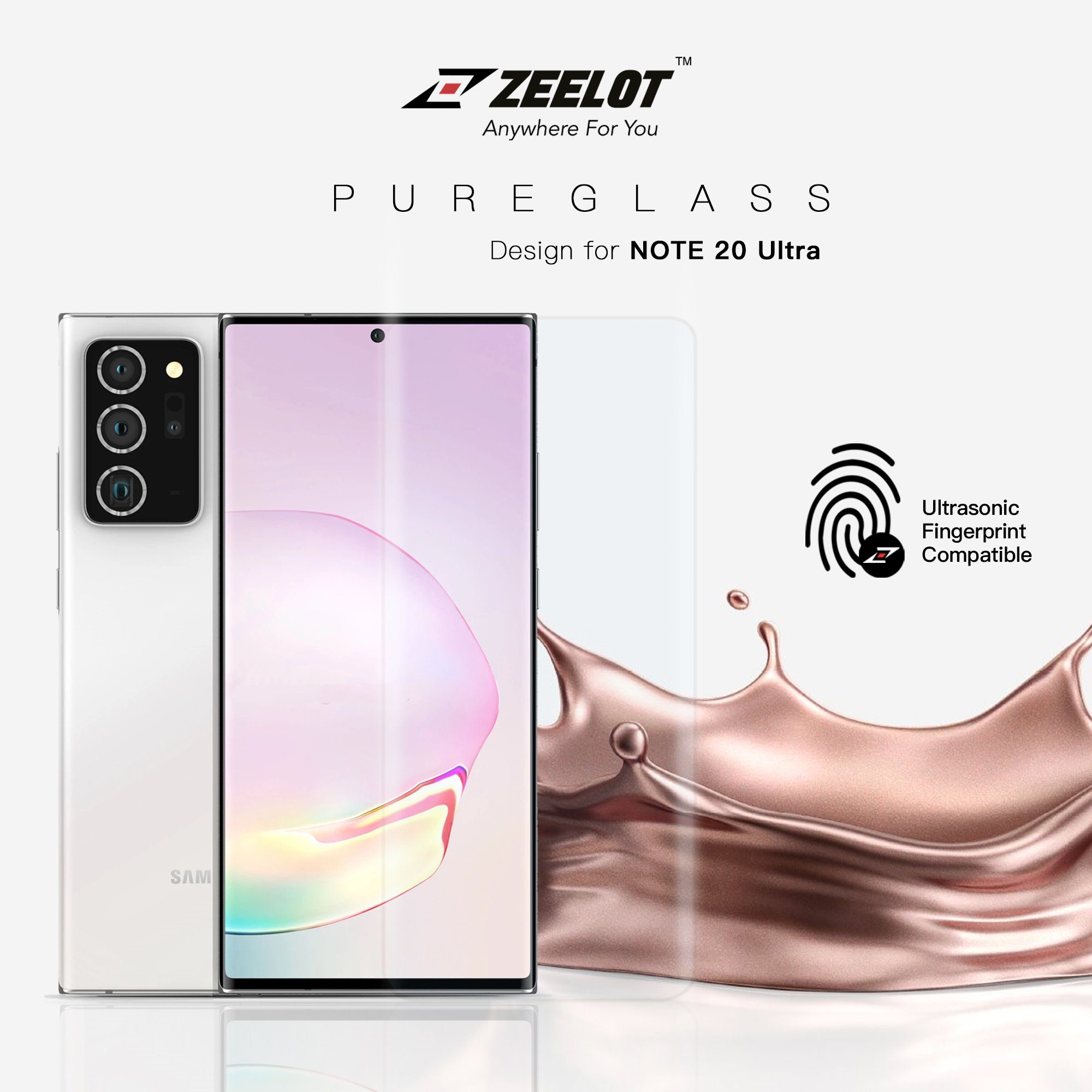 ZEELOT PureGlass 3D Clear LOCA Tempered Glass Screen Protector for Samsung Galaxy Note 20 Ultra Note 20 Ultra Zeelot 