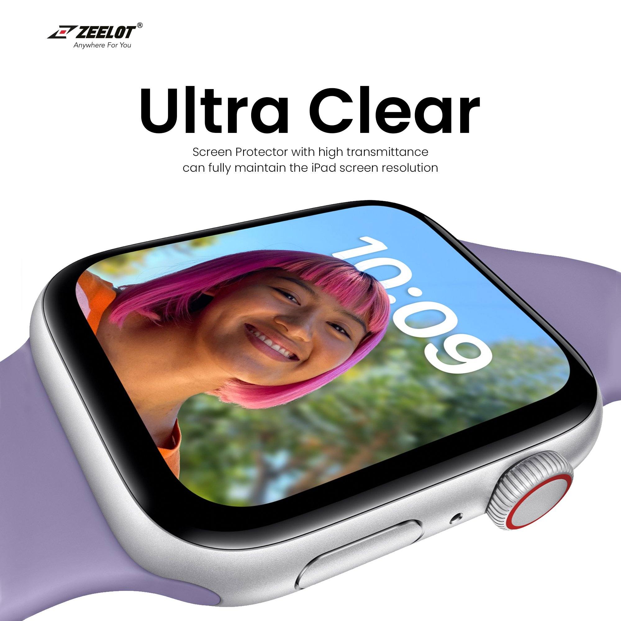 ZEELOT PureGlass 3D Full Adhesive Tempered Glass Screen Protector for Apple Watch 40mm, Clear Tempered Glass ZEELOT 