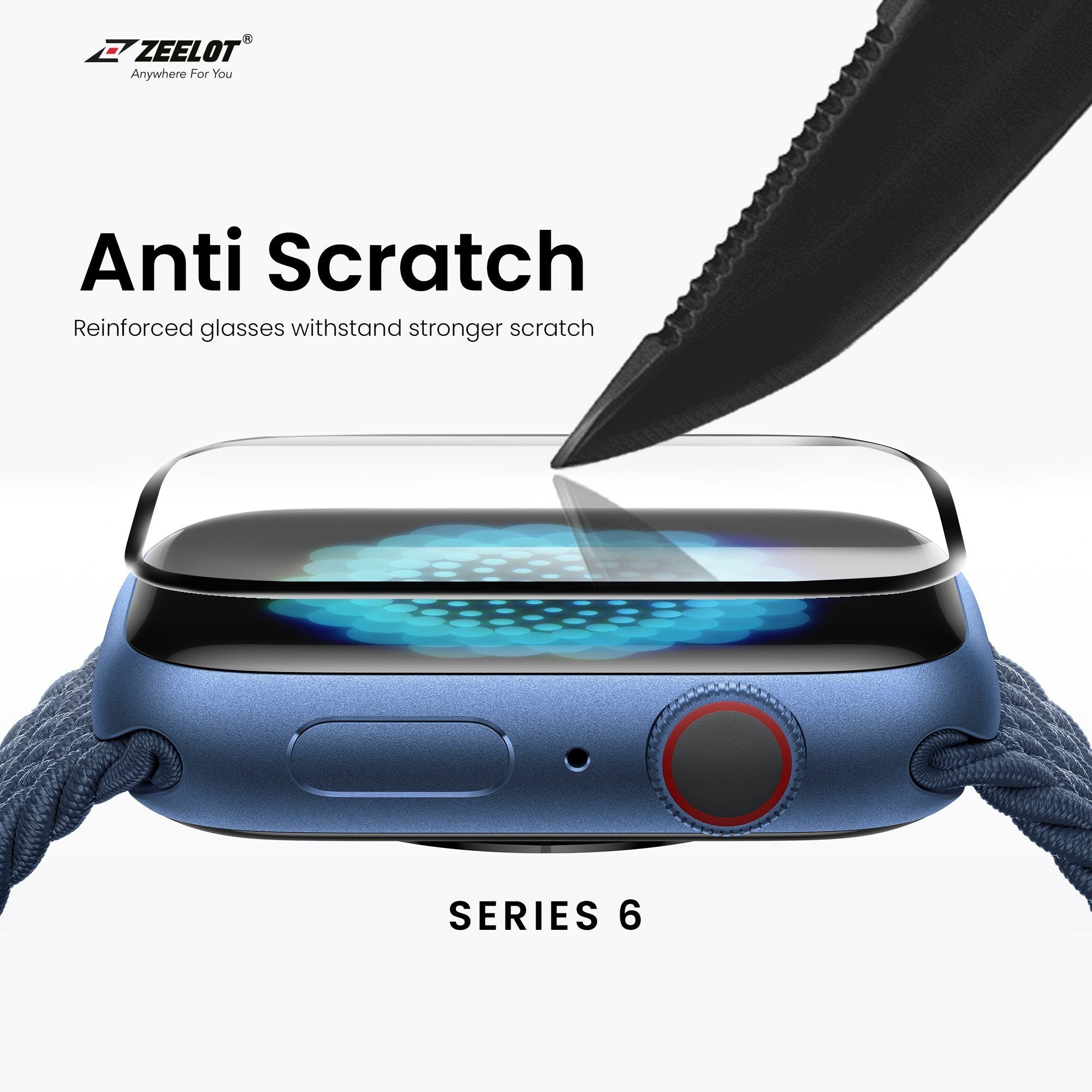 ZEELOT PureGlass 3D Full Adhesive Tempered Glass Screen Protector for Apple Watch 40mm, Clear Tempered Glass ZEELOT 