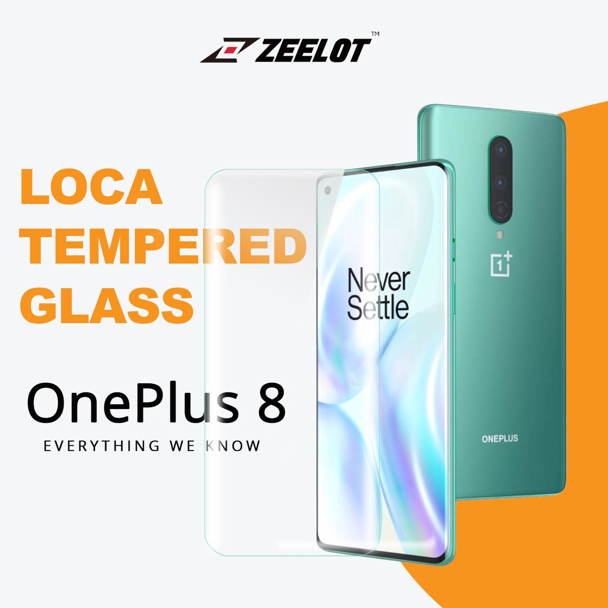 ZEELOT PureGlass 3D LOCA Tempered Glass Screen Protector for OnePlus 8, Clear OnePlus 8 Loca ZEELOT 
