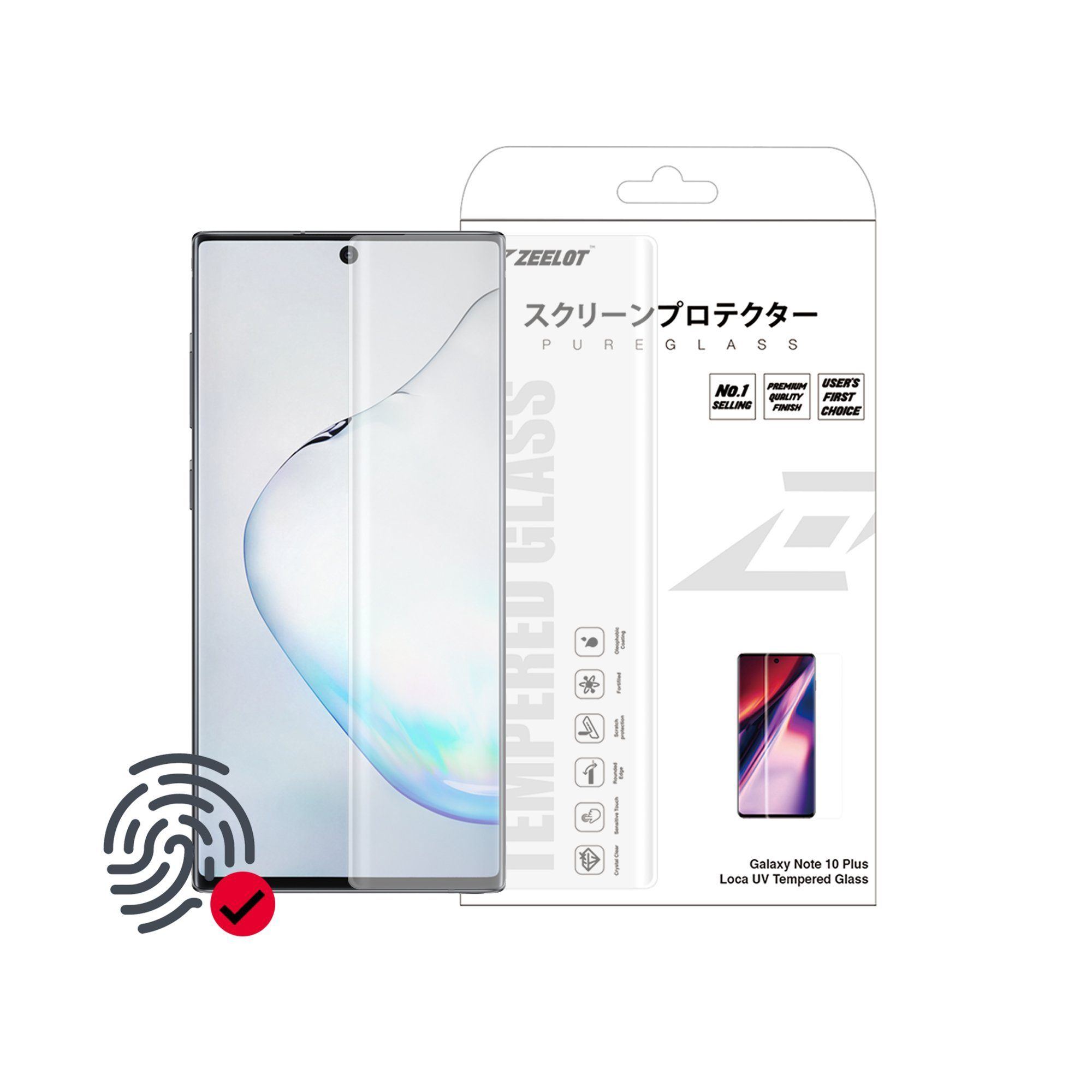 ZEELOT PureGlass 3D LOCA Tempered Glass Screen Protector for Samsung Galaxy Note 10 Plus, Clear LOCA Tempered Glass ZEELOT 