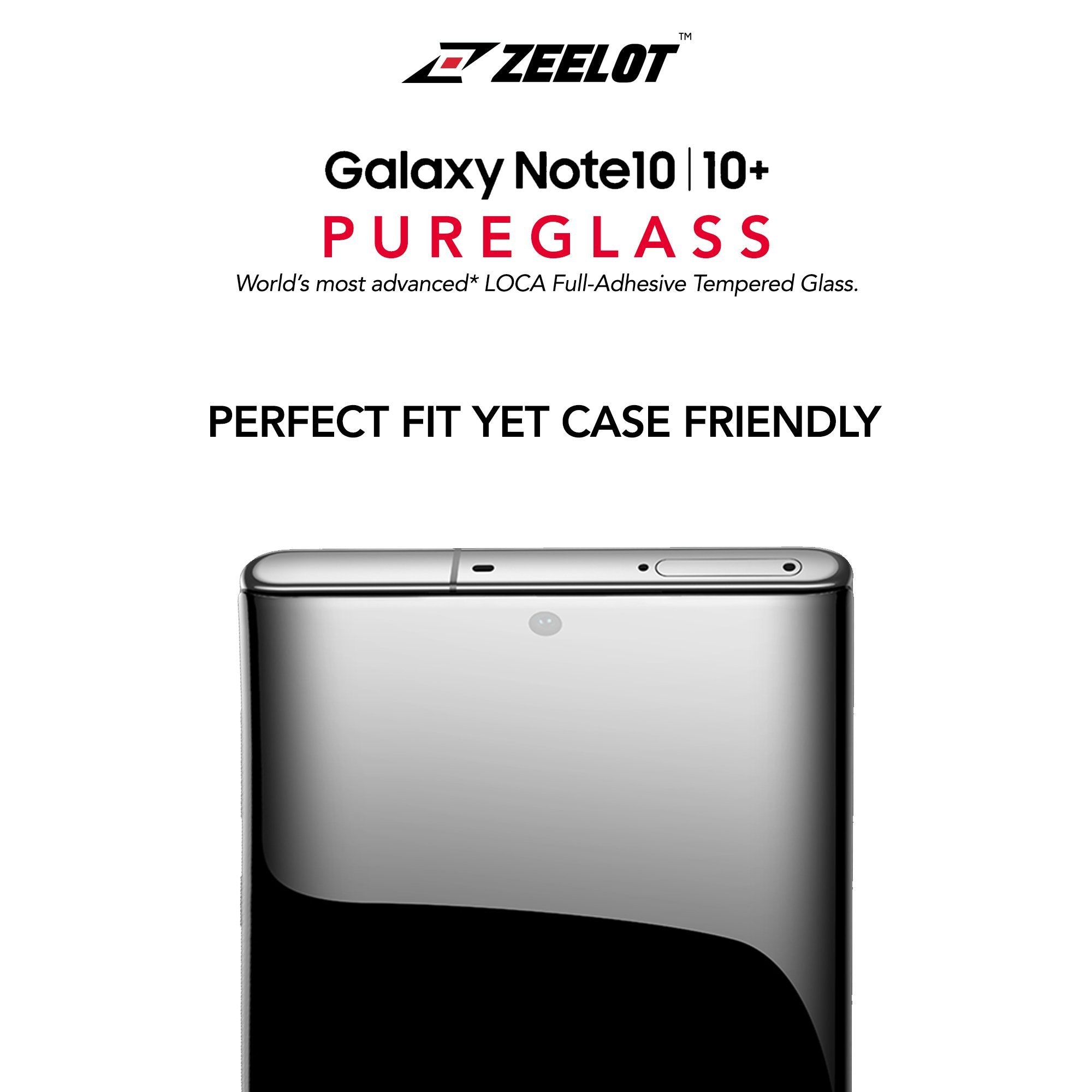 ZEELOT PureGlass 3D LOCA Tempered Glass Screen Protector for Samsung Galaxy Note 10 Plus, Matte LOCA Tempered Glass ZEELOT 