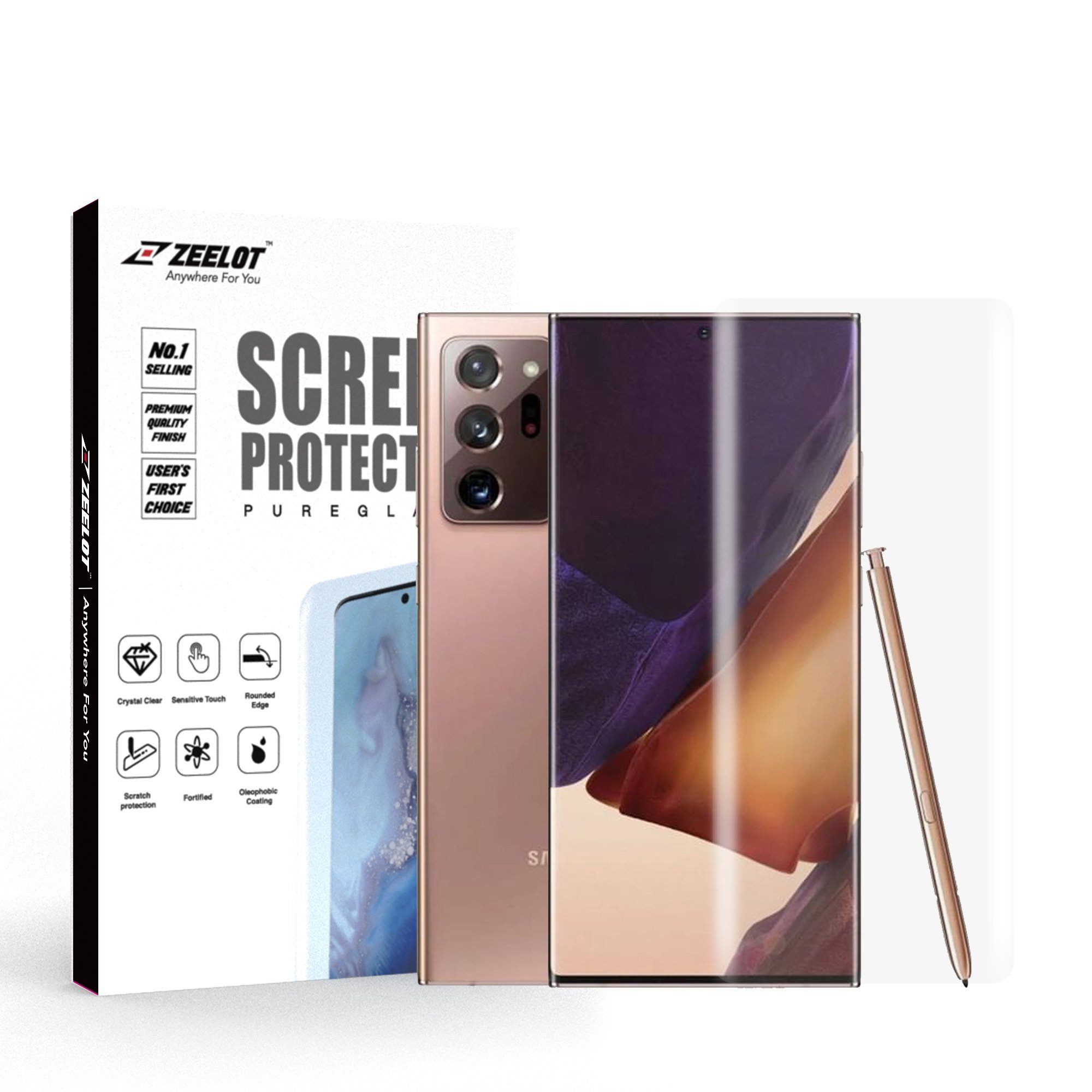 ZEELOT PureGlass 3D LOCA Tempered Glass Screen Protector for Samsung Galaxy Note 20 Ultra, Matte Note 20 Ultra ZEELOT 