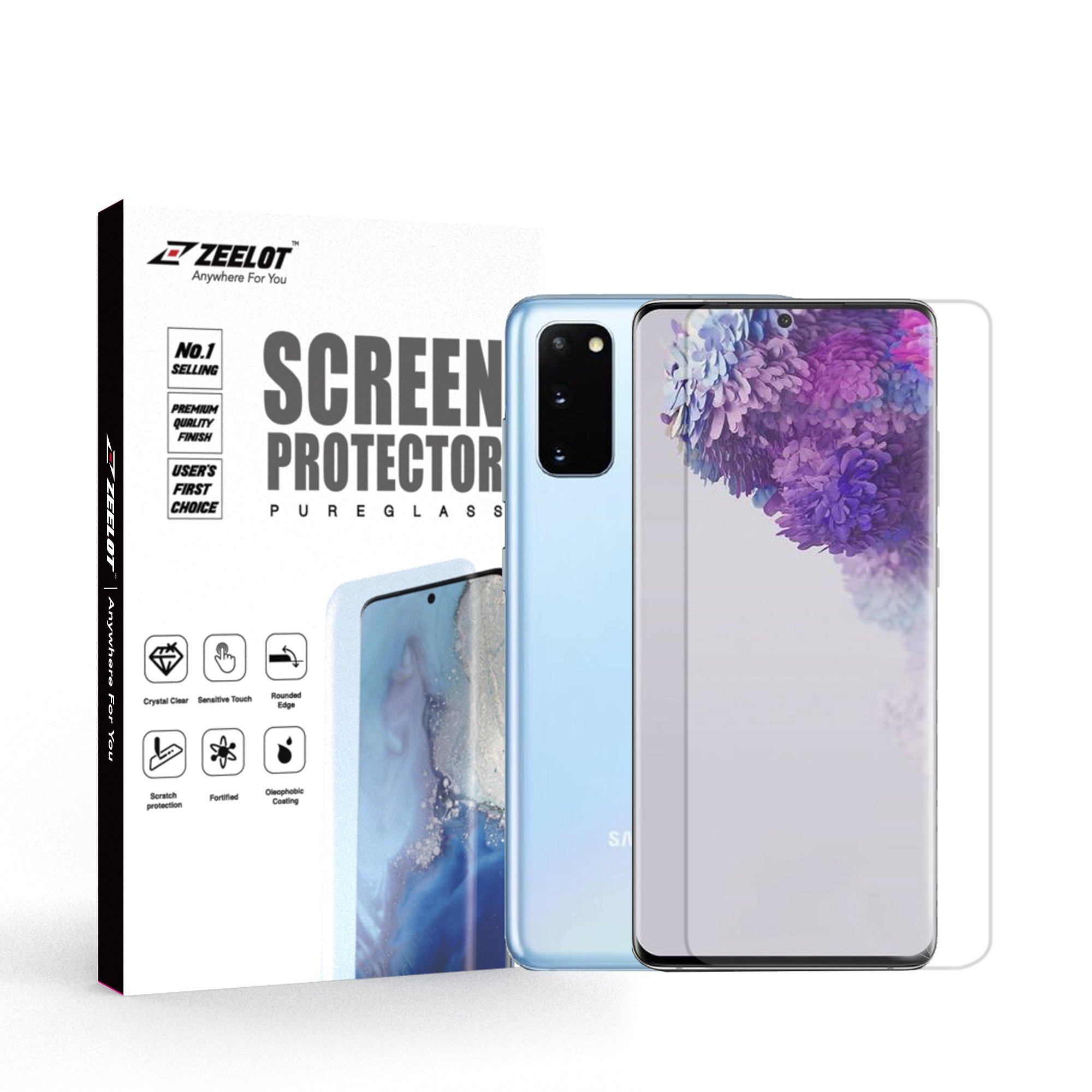 ZEELOT PureGlass 3D LOCA Tempered Glass Screen Protector for Samsung Galaxy S20, Matte LOCA Tempered Glass ZEELOT 