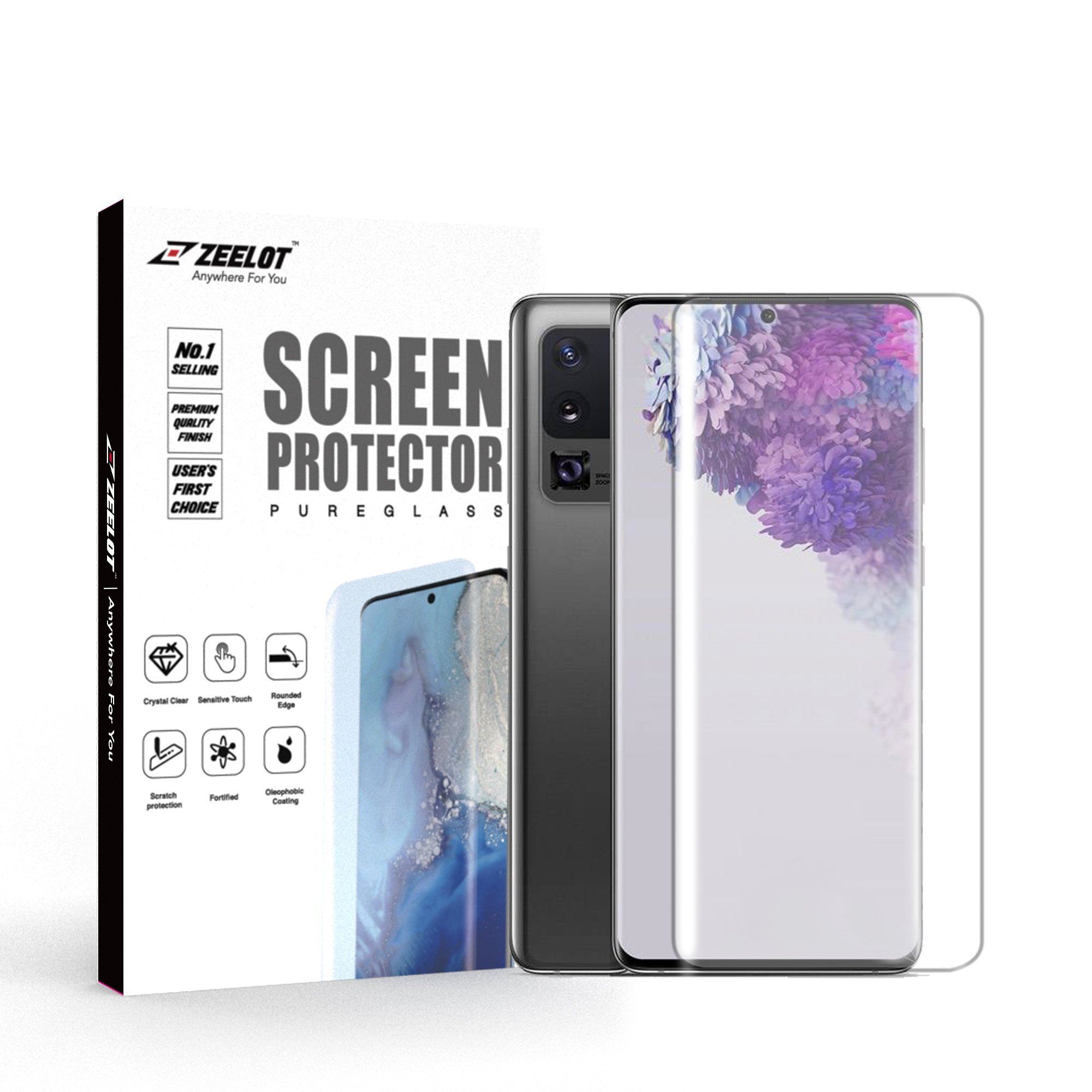 ZEELOT PureGlass 3D LOCA Tempered Glass Screen Protector for Samsung Galaxy S20 Ultra, Matte LOCA Tempered Glass ZEELOT 