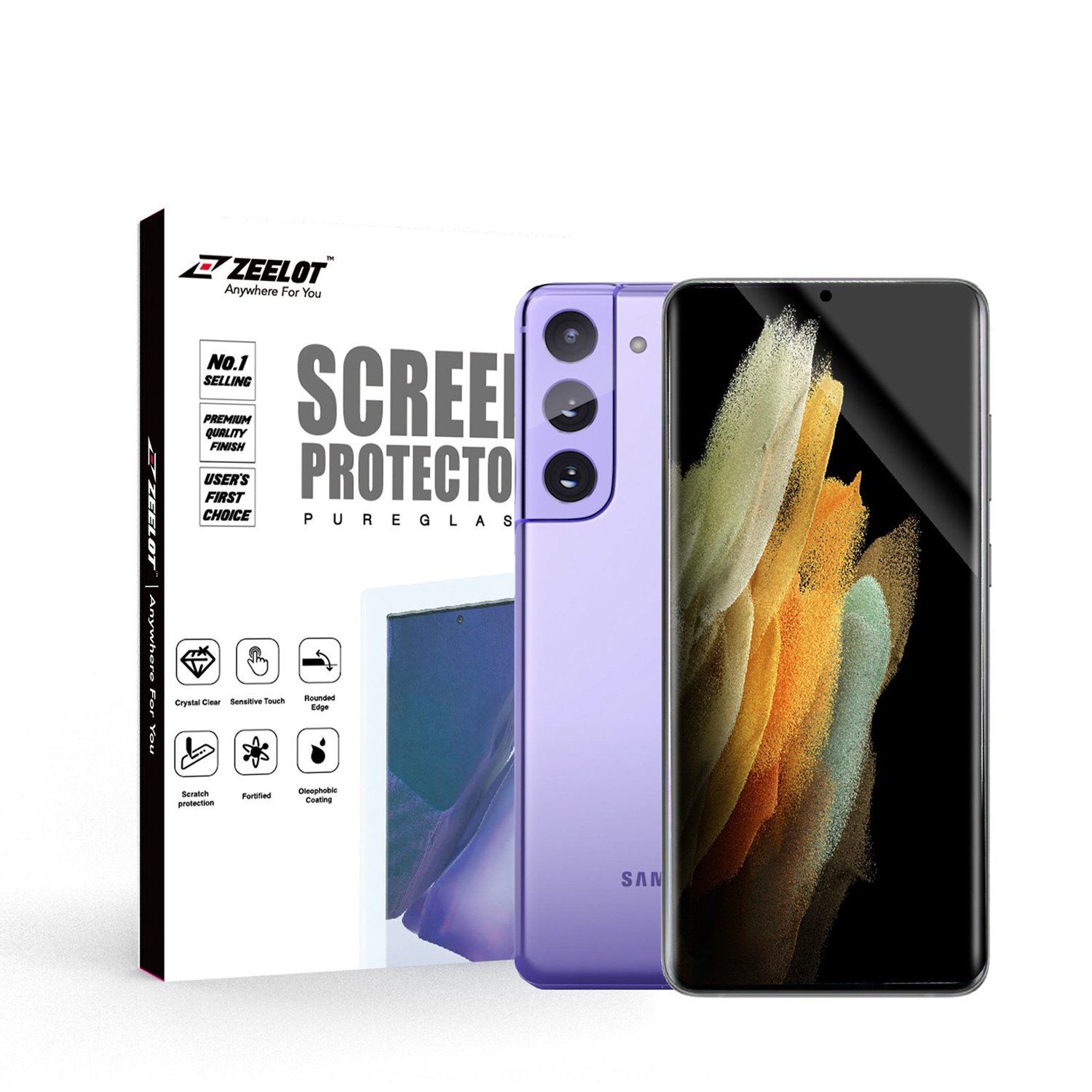 ZEELOT PureGlass 3D LOCA Tempered Glass Screen Protector for Samsung Galaxy S21, Clear S21 ZEELOT 