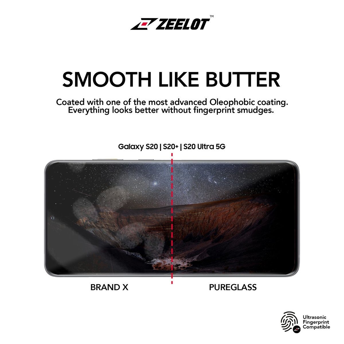 ZEELOT PureGlass 3D Matte LOCA Corning Tempered Glass Screen Protector for Samsung Galaxy S20 LOCA Tempered Glass Zeelot 