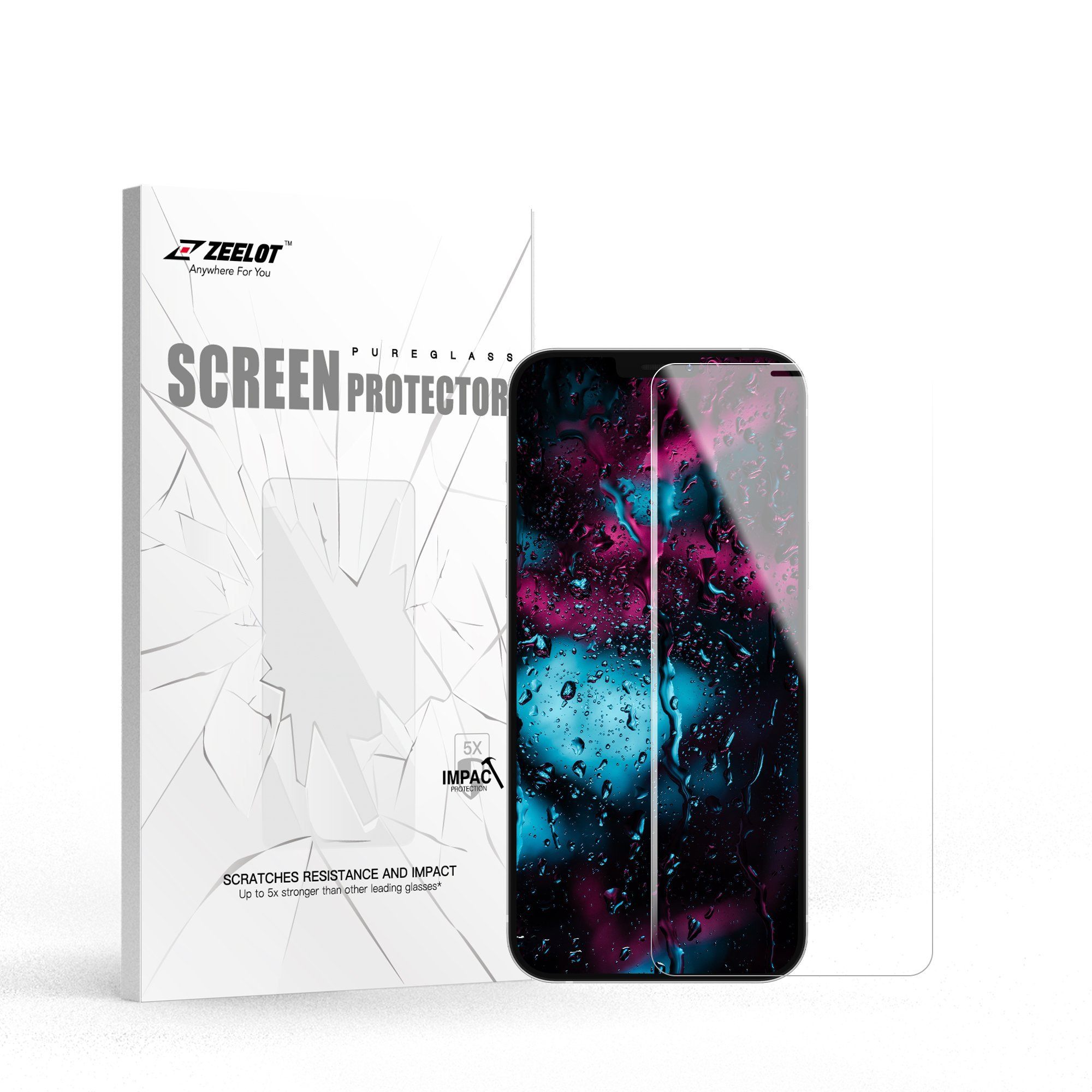 ZEELOT PureGlass Stereoscopic Steel Wire Tempered Glass Screen Protector for iPhone 12 Pro Max 6.7" (2020), Clear iPhone 12 Pro Max ZEELOT 