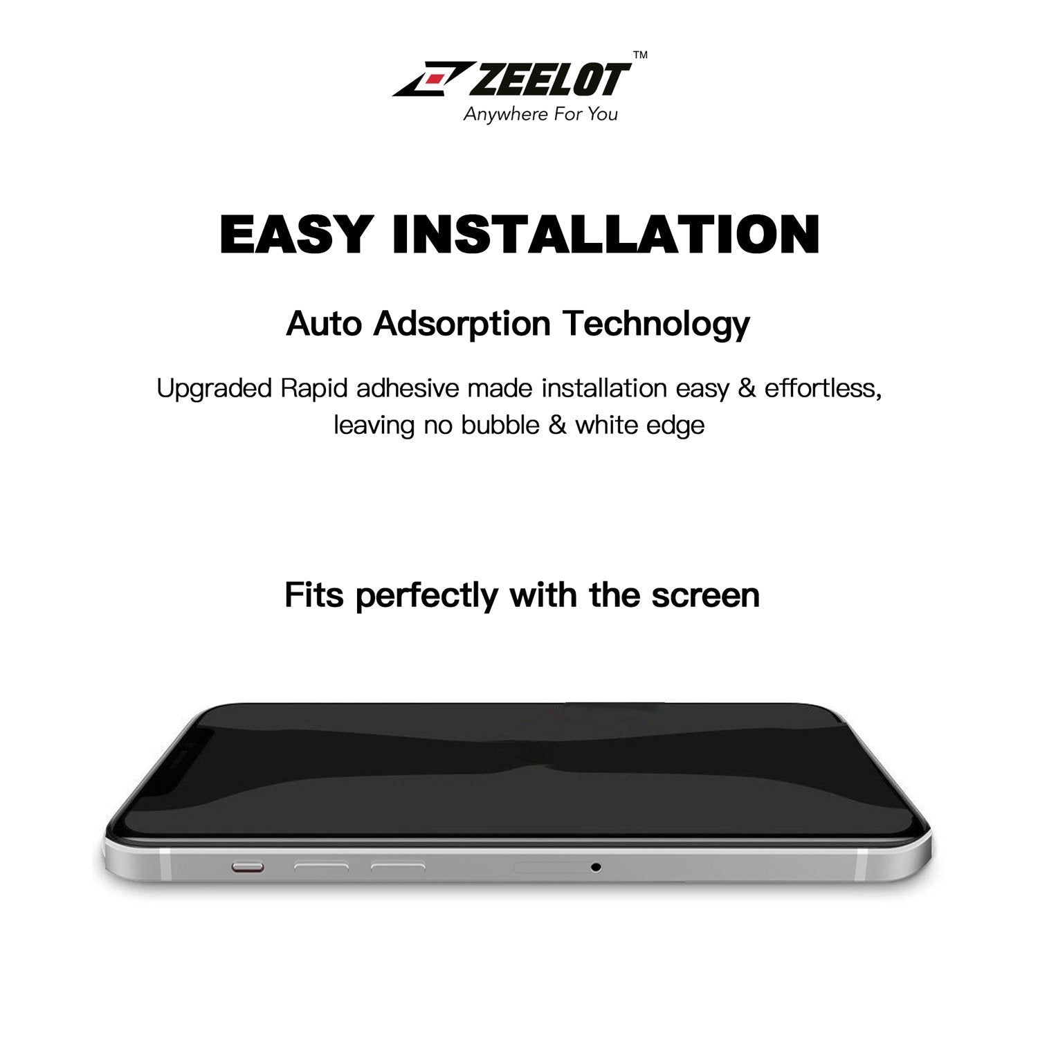 ZEELOT PureGlass Stereoscopic Tempered Glass Screen Protector for iPhone 12 mini 5.4" (2020), Clear Default ZEELOT 