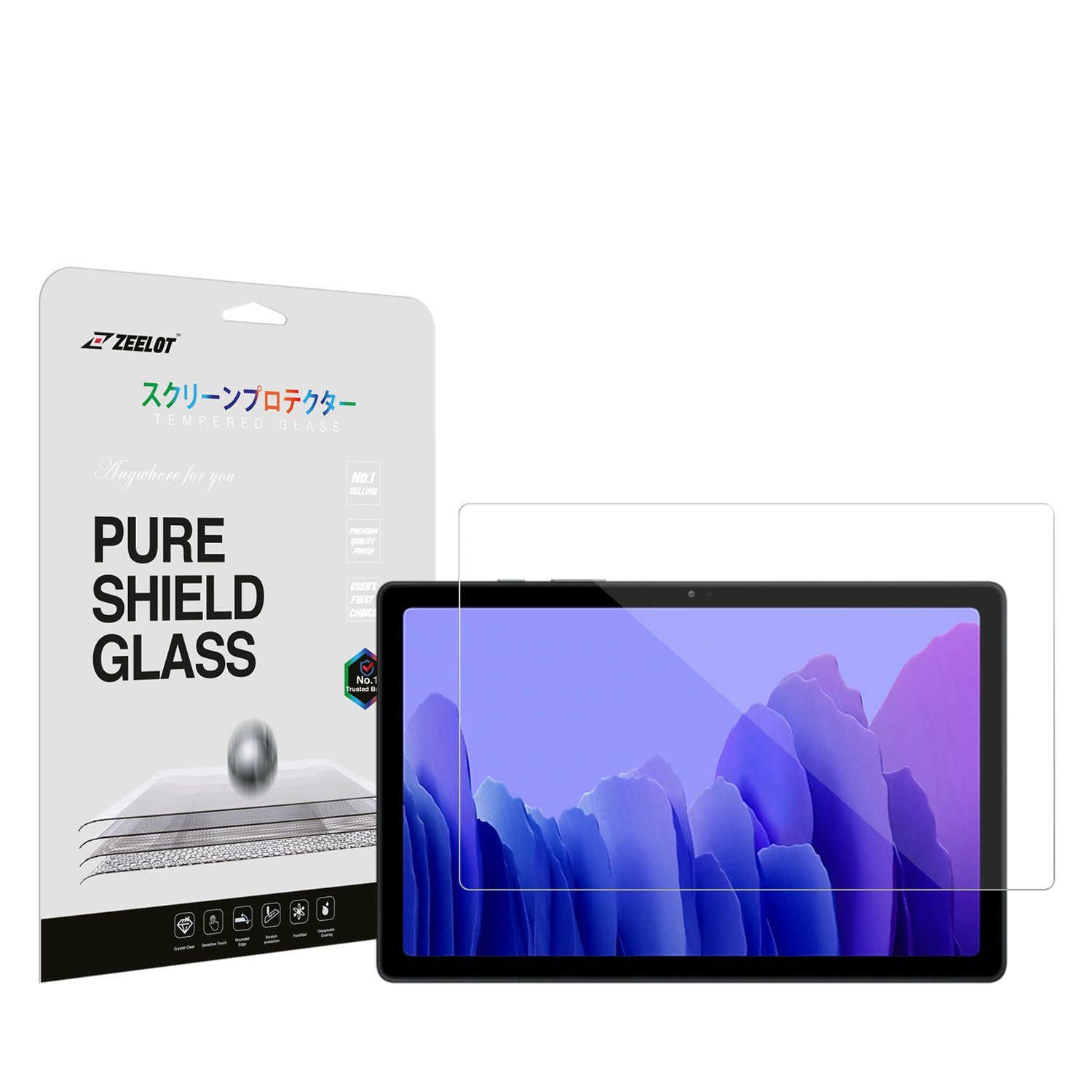 ZEELOT PureShield 2.5D Clear Tempered Glass Screen Protector for Samsung Galaxy Tab A7(2020) Tab A7 Zeelot 