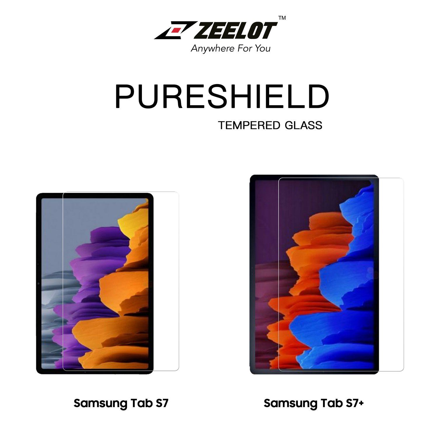 ZEELOT PureShield 2.5D Clear Tempered Glass Screen Protector for Samsung Galaxy Tab S7+(2020) Default Zeelot 
