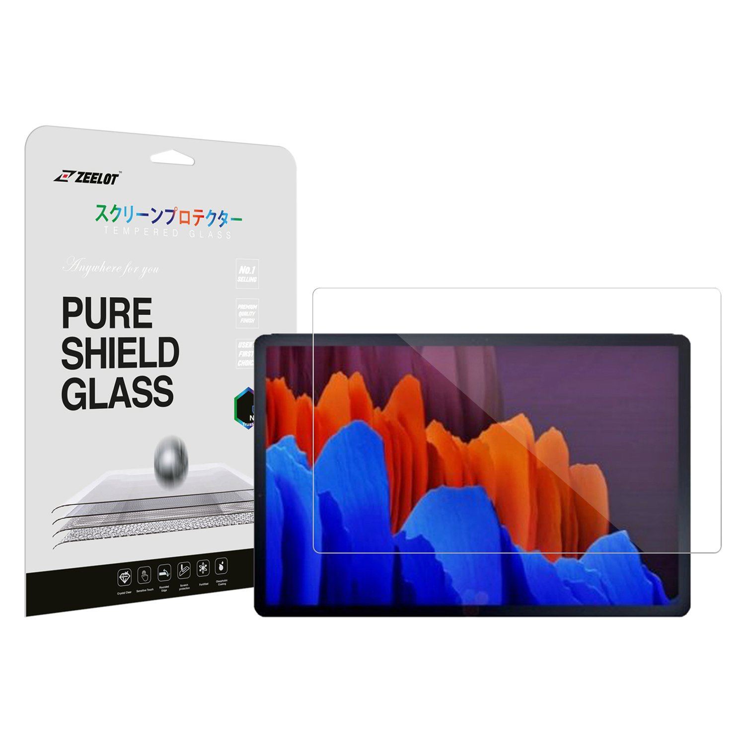 ZEELOT PureShield 2.5D Tempered Glass Screen Protector for Samsung Galaxy Tab S7+ (2020), Clear Default ZEELOT 