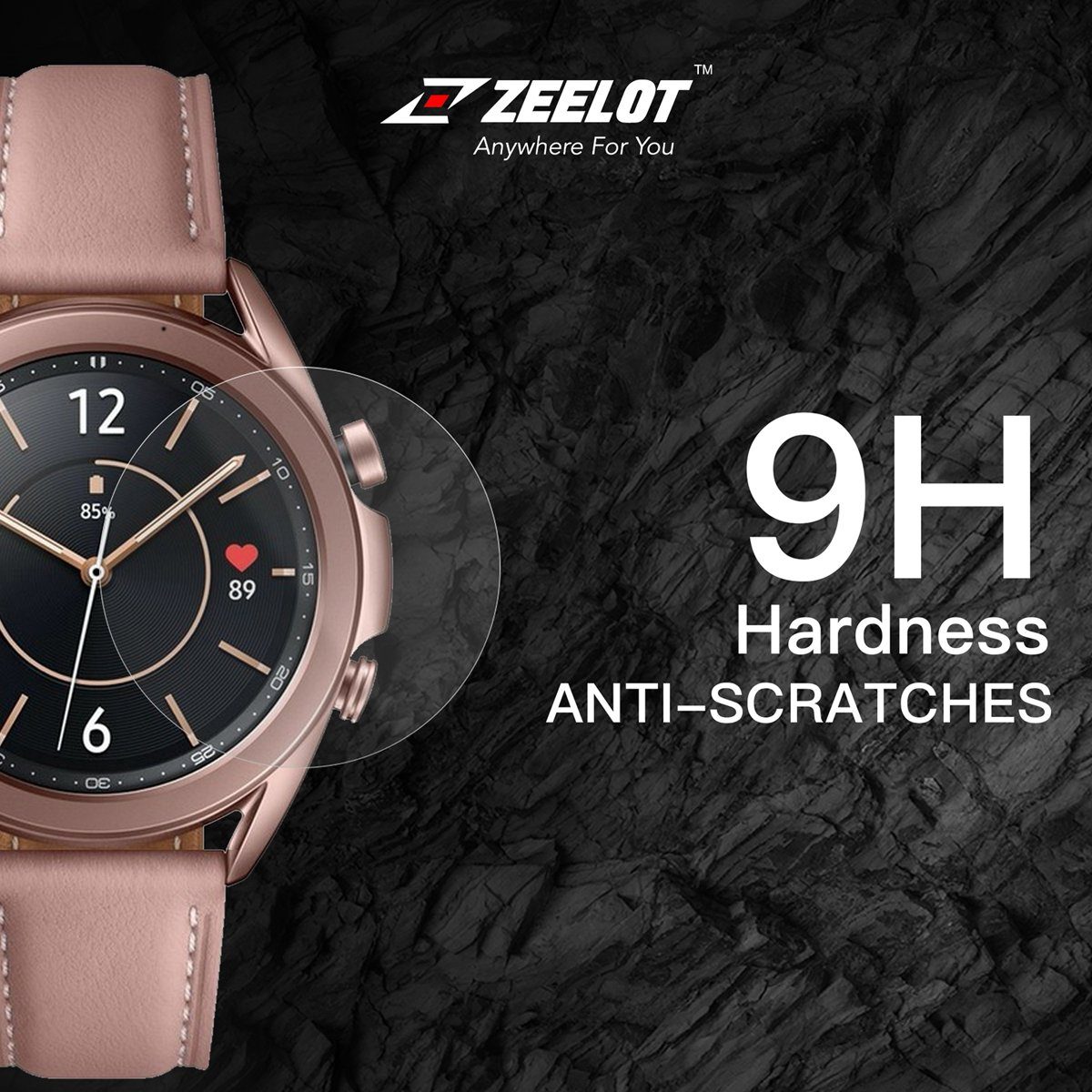 Zeelot PureShield Clear Tempered Glass for Samsung Galaxy Watch 3 45mm(2Pcs) Default Zeelot 