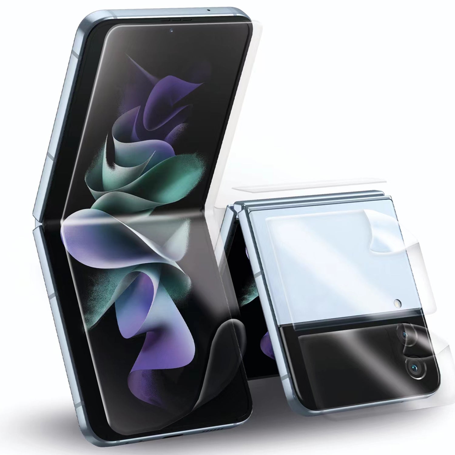 ZEELOT PureShield Nano Film Screen Protector for Samsung Galaxy Z Flip 4 (5-in-1) ONE2WORLD Clear 