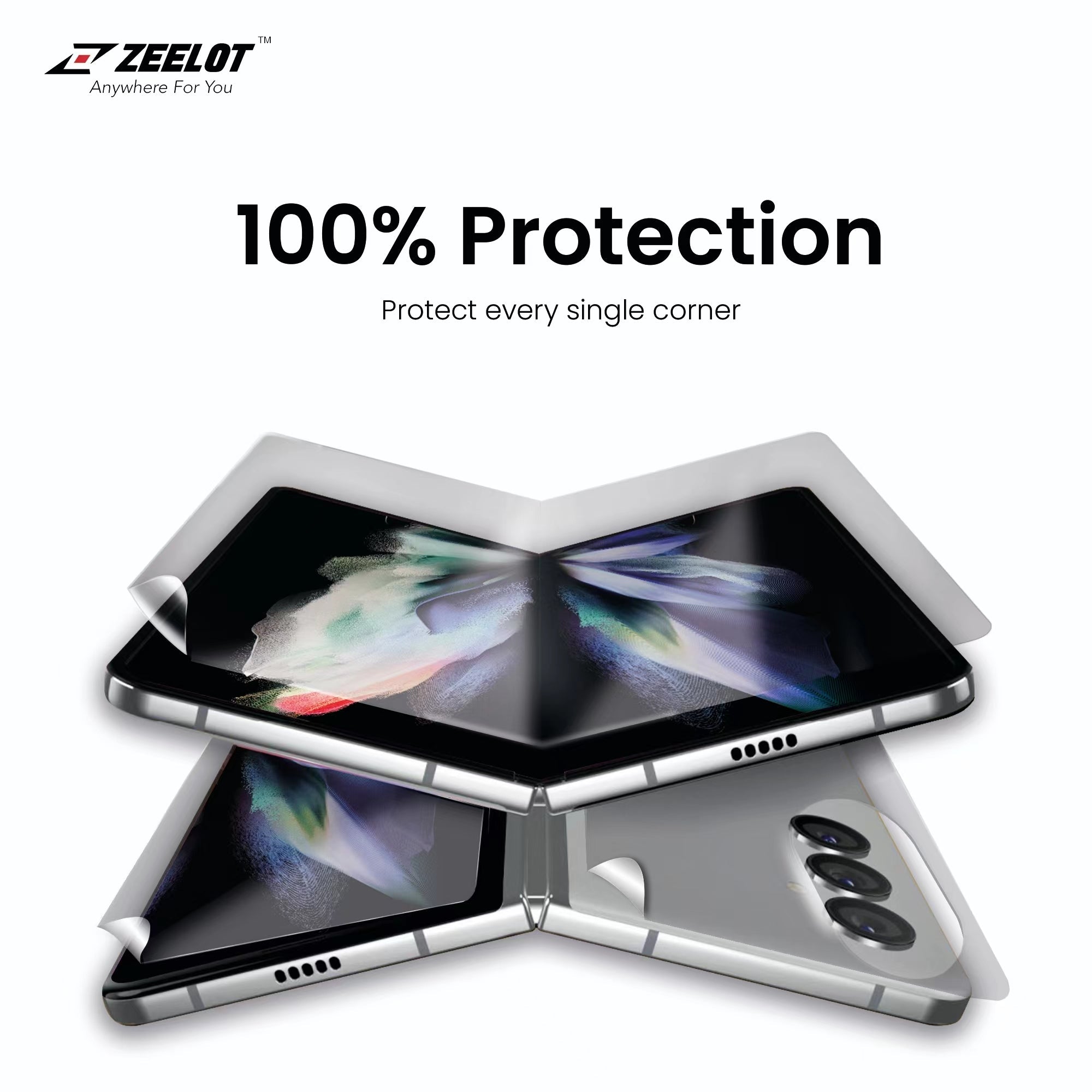 ZEELOT PureShield Nano Film Screen Protector for Samsung Galaxy Z Fold 4 (4-in-1) ONE2WORLD 