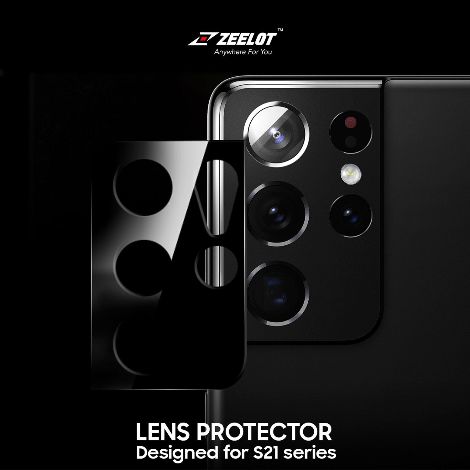 ZEELOT Samsung Galaxy S21 Lens Protector, Black S21 ZEELOT 