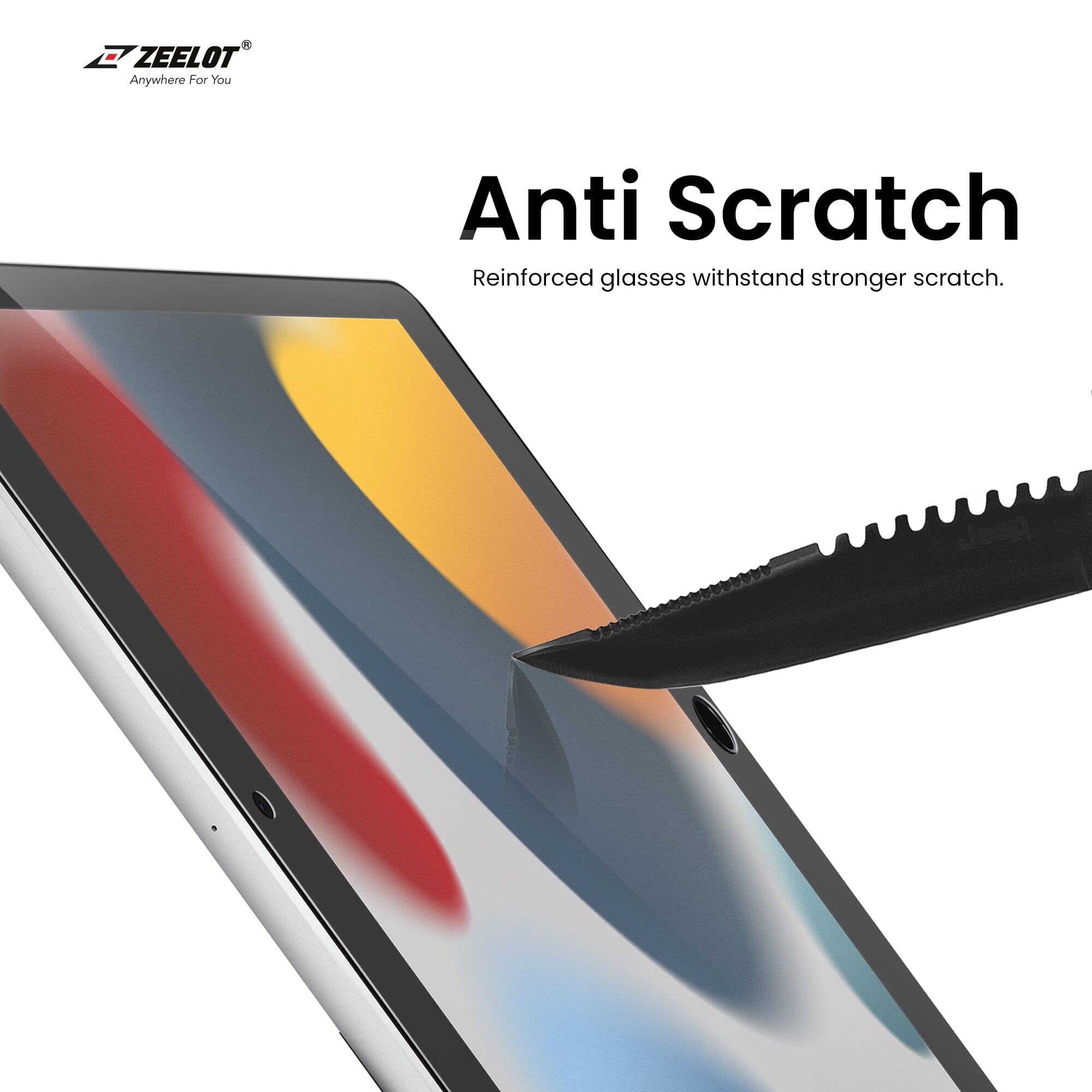 ZEELOT SOLIDSleek 2.5D Tempered Glass Screen Protector for iPad 10.2" (2021/2020/2019), Anti Blue Ray iPad Series ZEELOT 