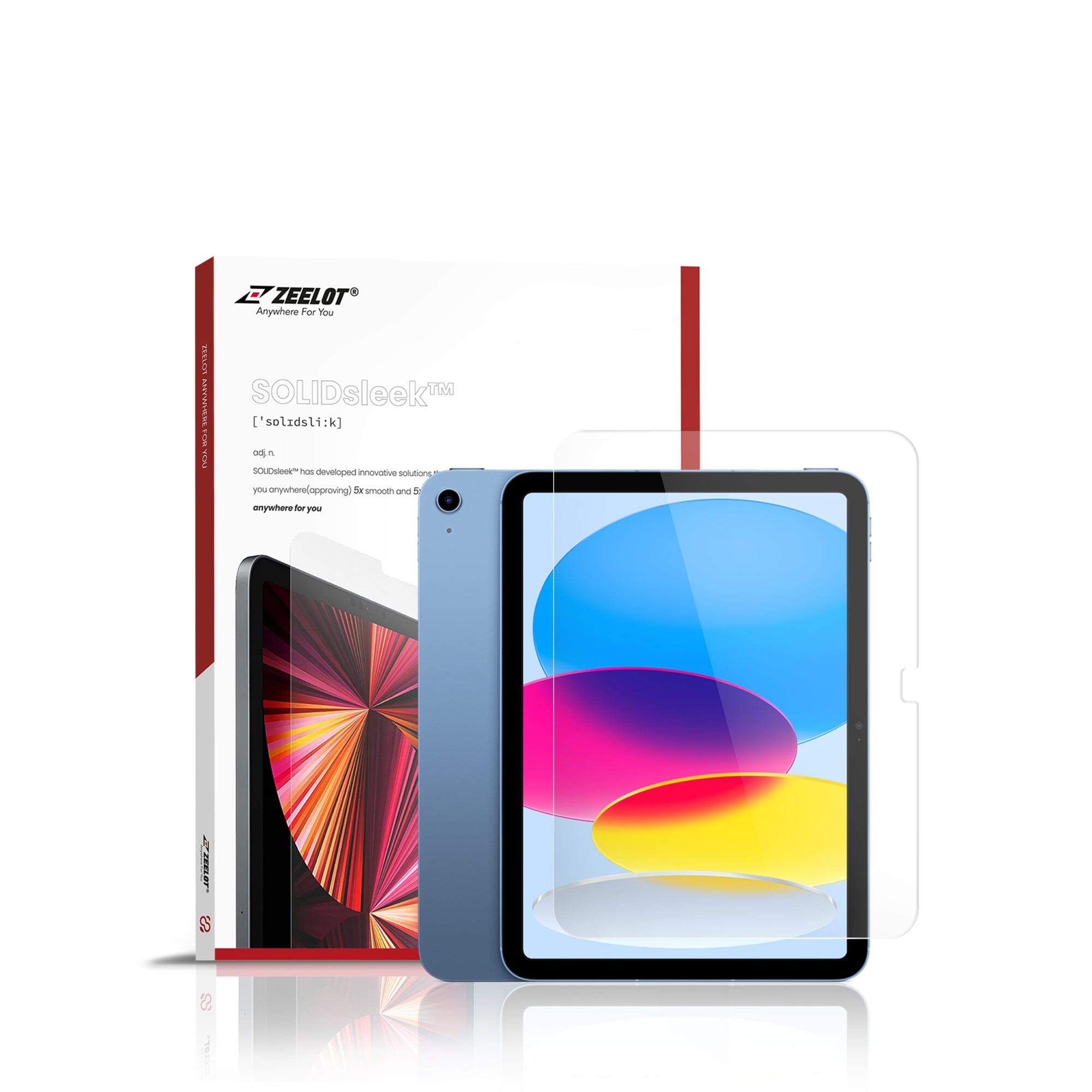 ZEELOT SOLIDSleek 2.5D Tempered Glass Screen Protector for iPad 10th gen 10.9" (2022) iPad Series ZEELOT Clear 